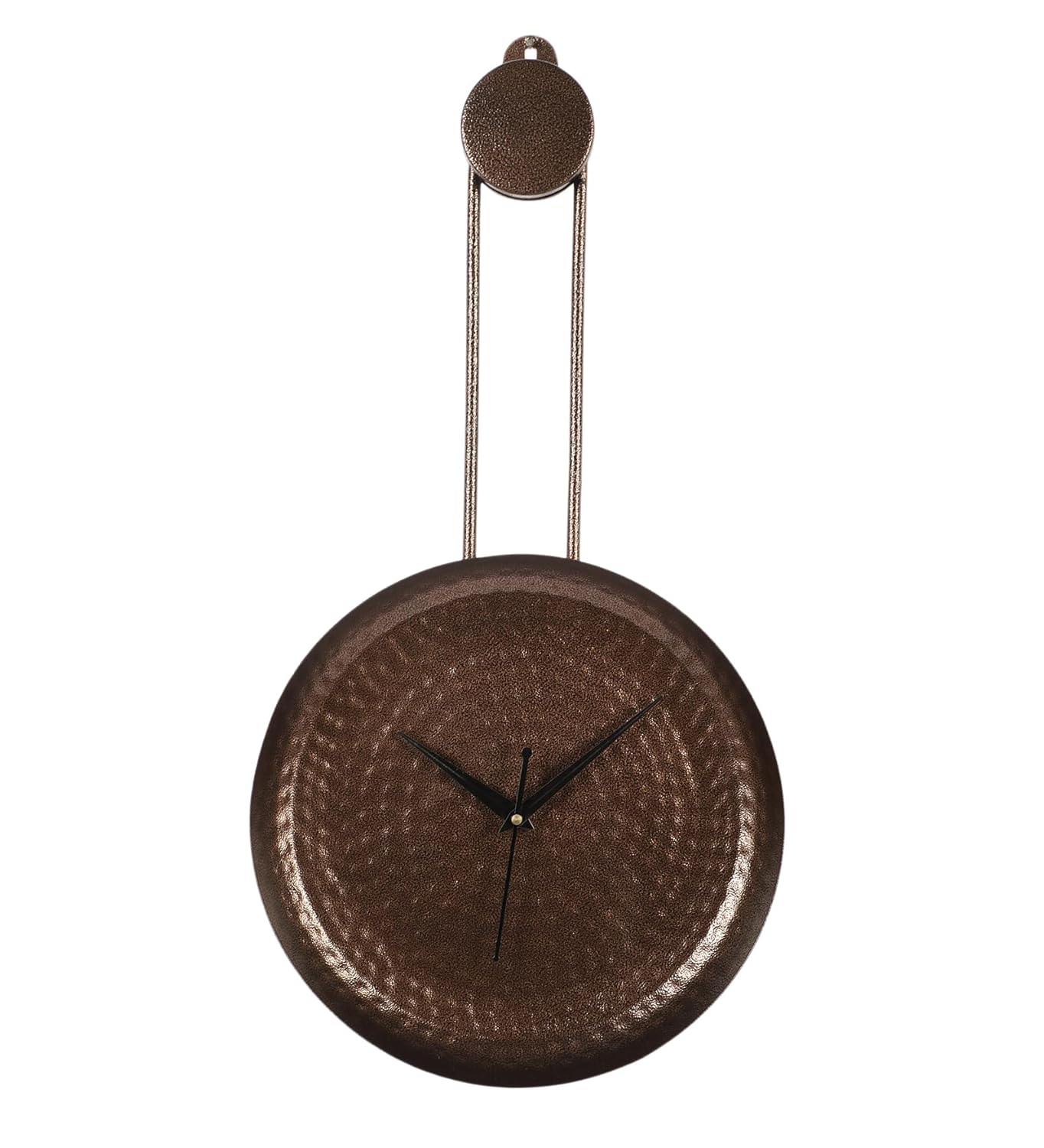 Brown Textured Round Clock