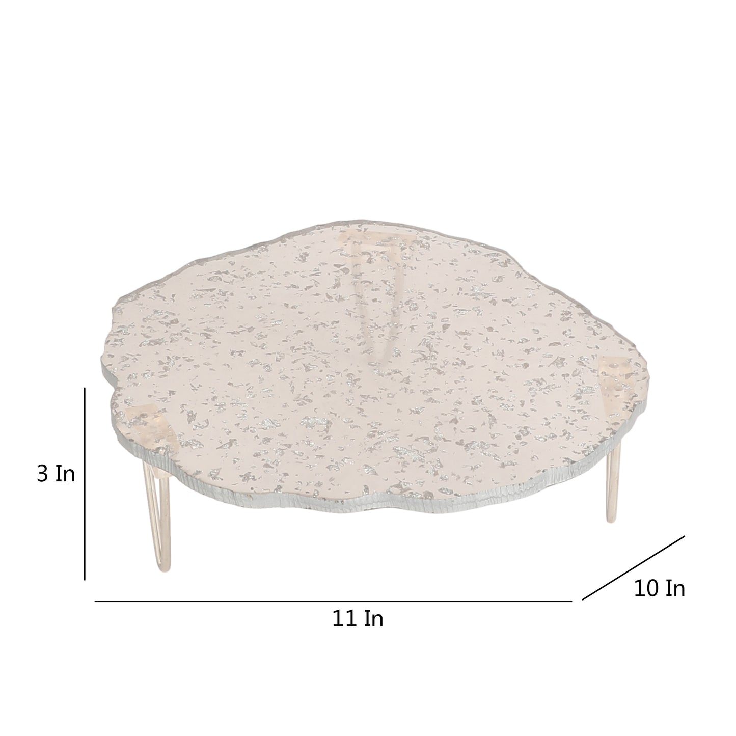 Silver Flex Resin Cake Platter Set of 2
