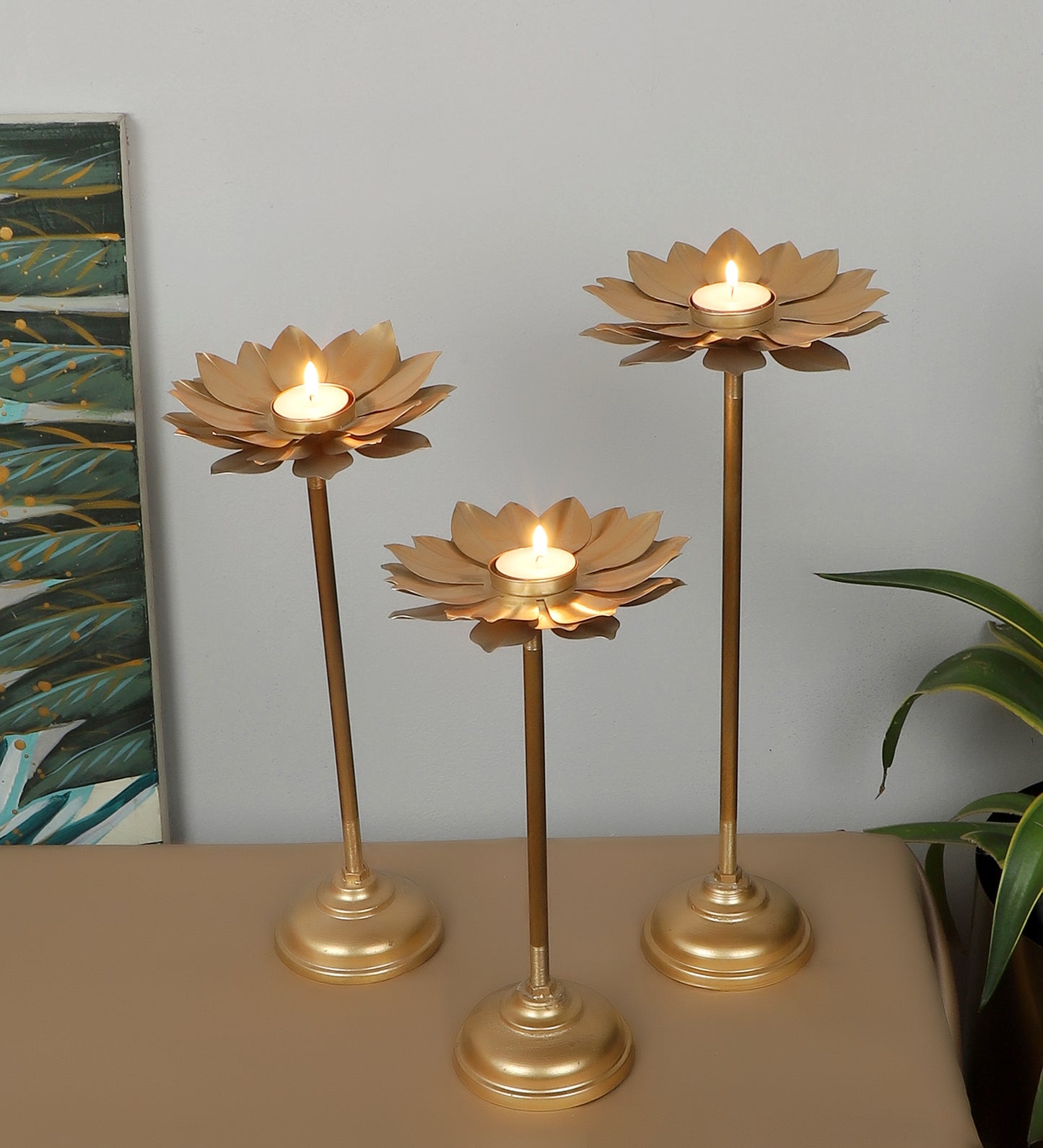 Six Flower Tealight Set of 3