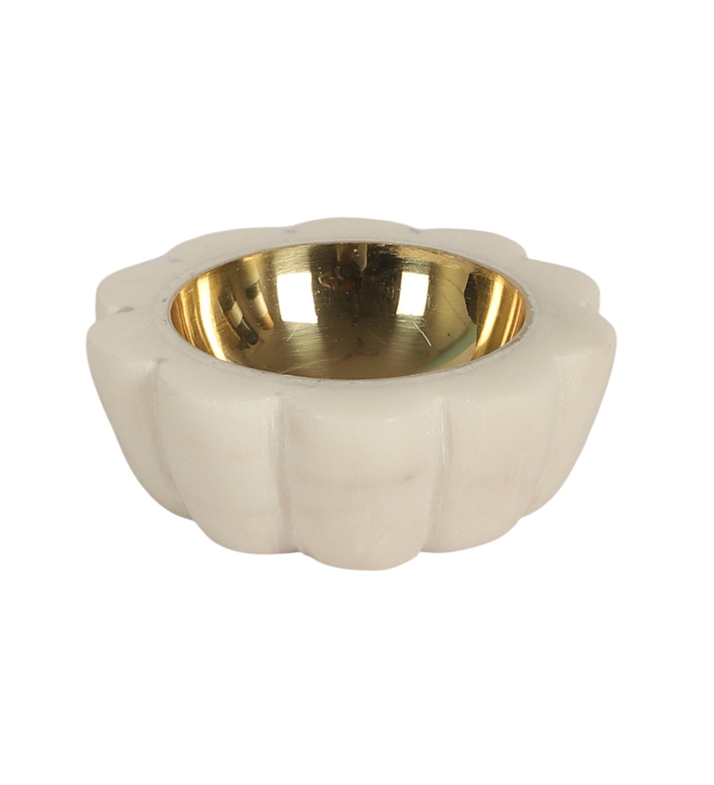Flower Marble & Brass Dia Set of 2