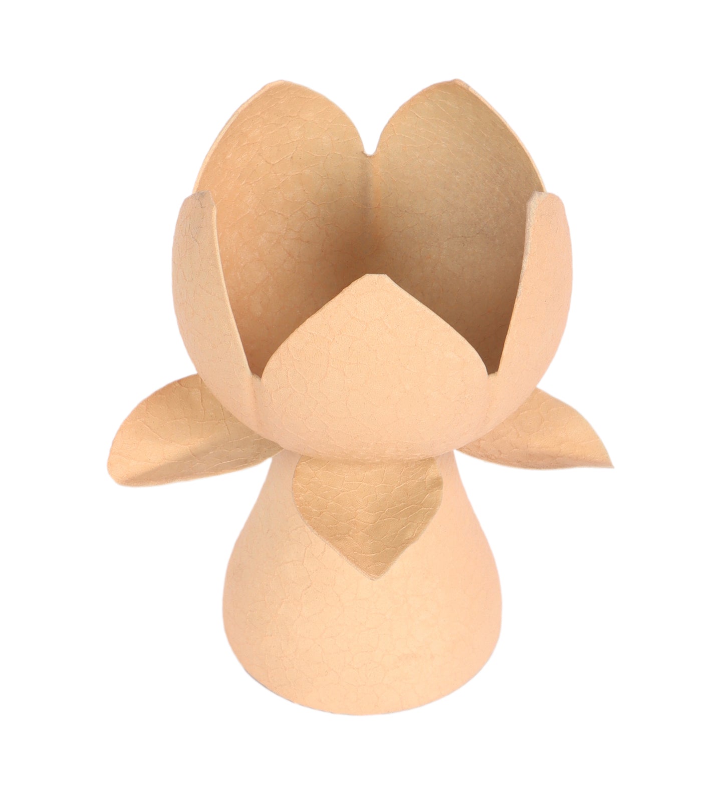 Biege Textured Lotus Tealight Holder Set of 2