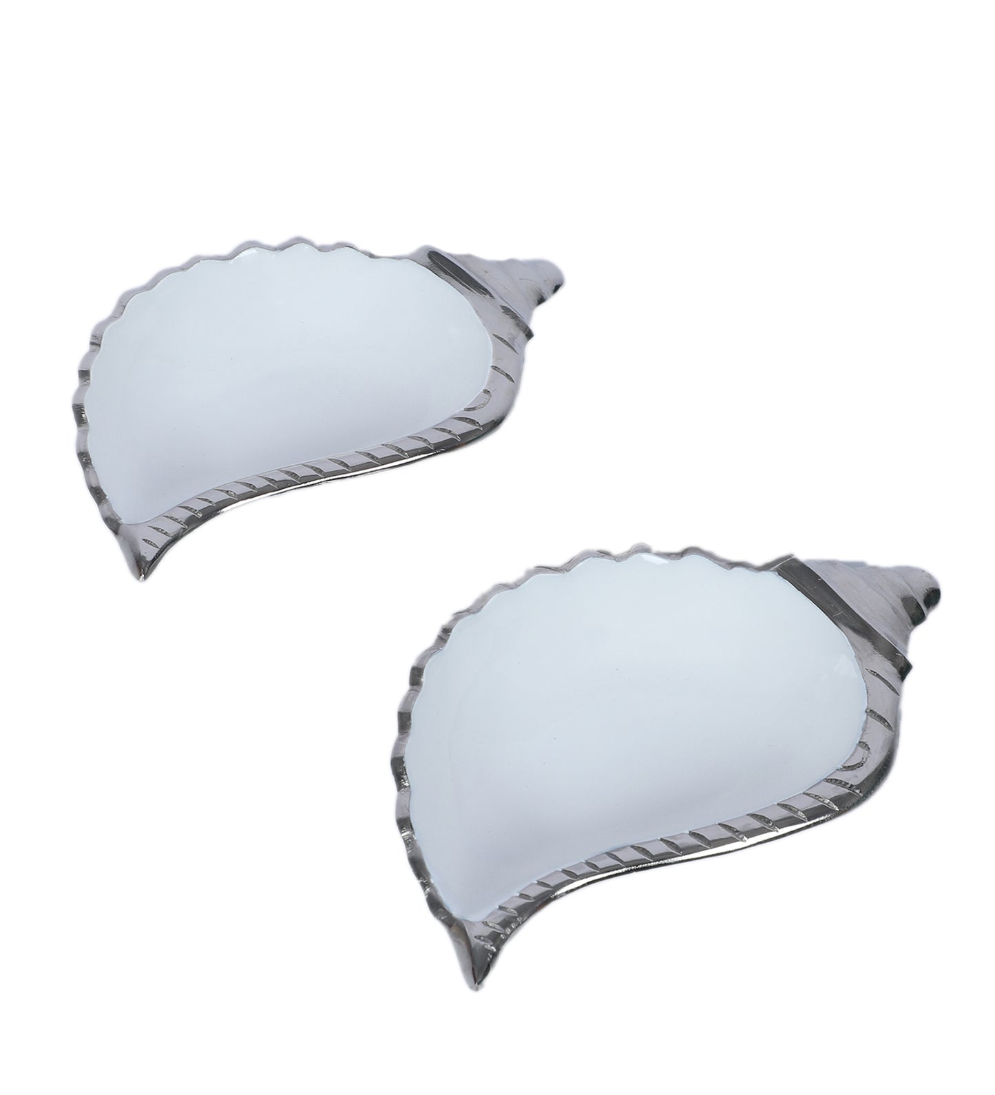 Shankh Shape Aluminium Platter Set of 2