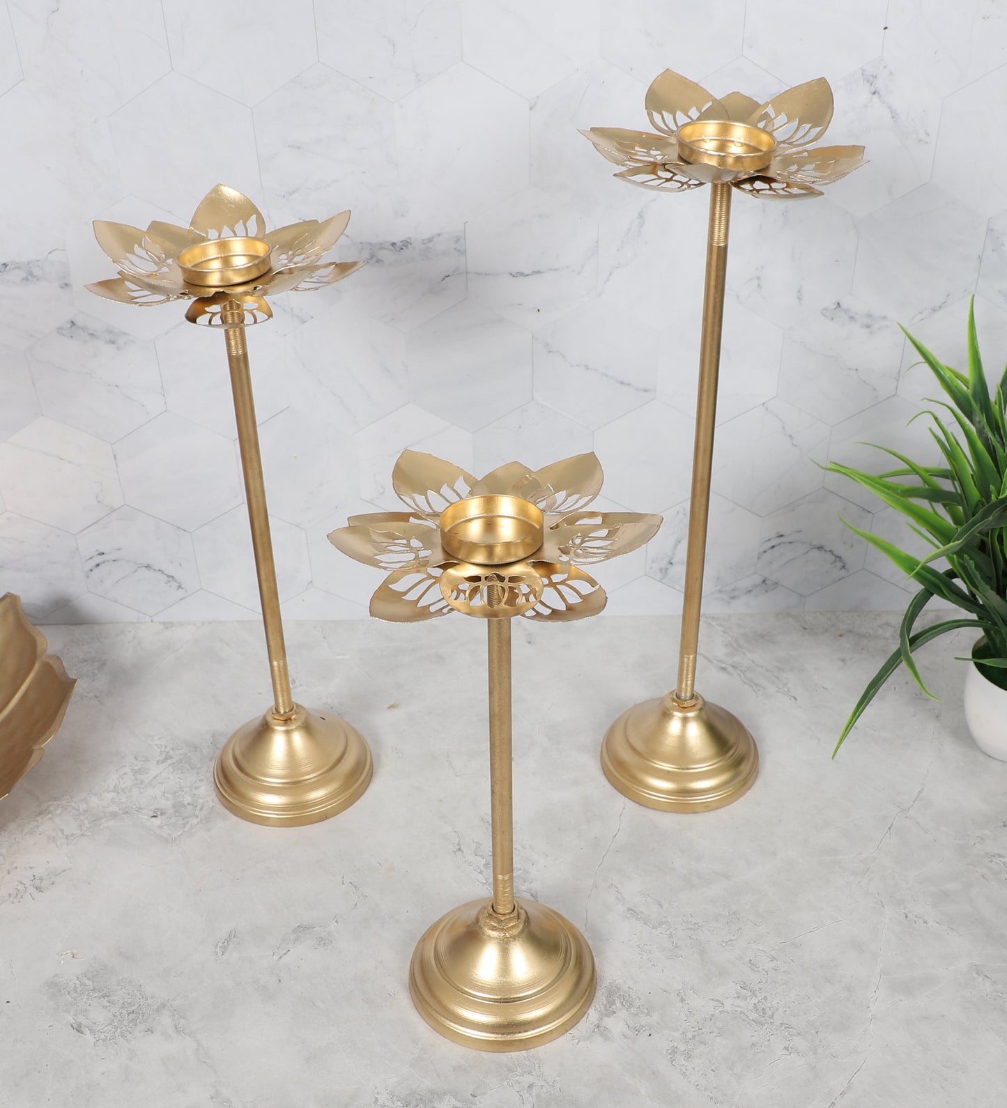 Kamal Cut Detachable Tealight Holder Set of 3