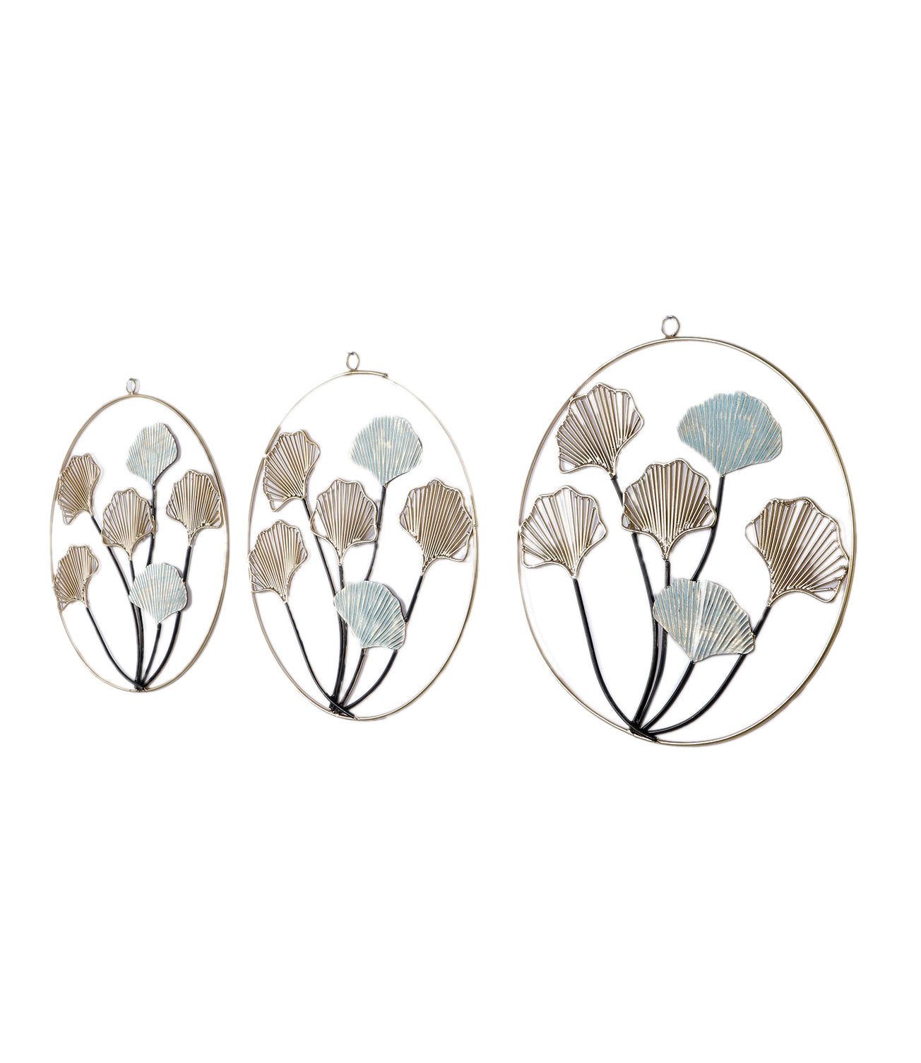 Green & Gold Leaves Wall Decor Set of 3