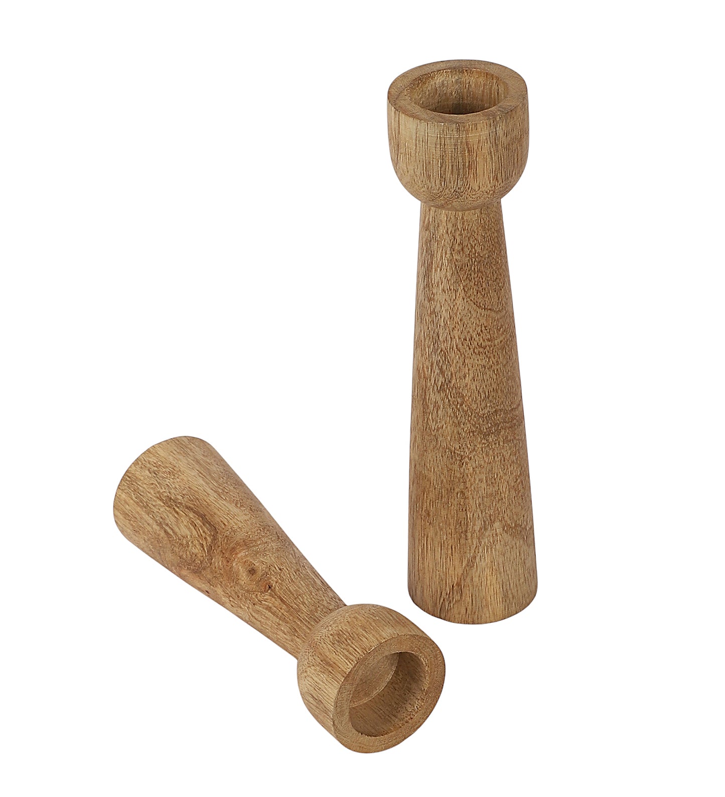 Mangowood Long Candle Stand Set of 2
