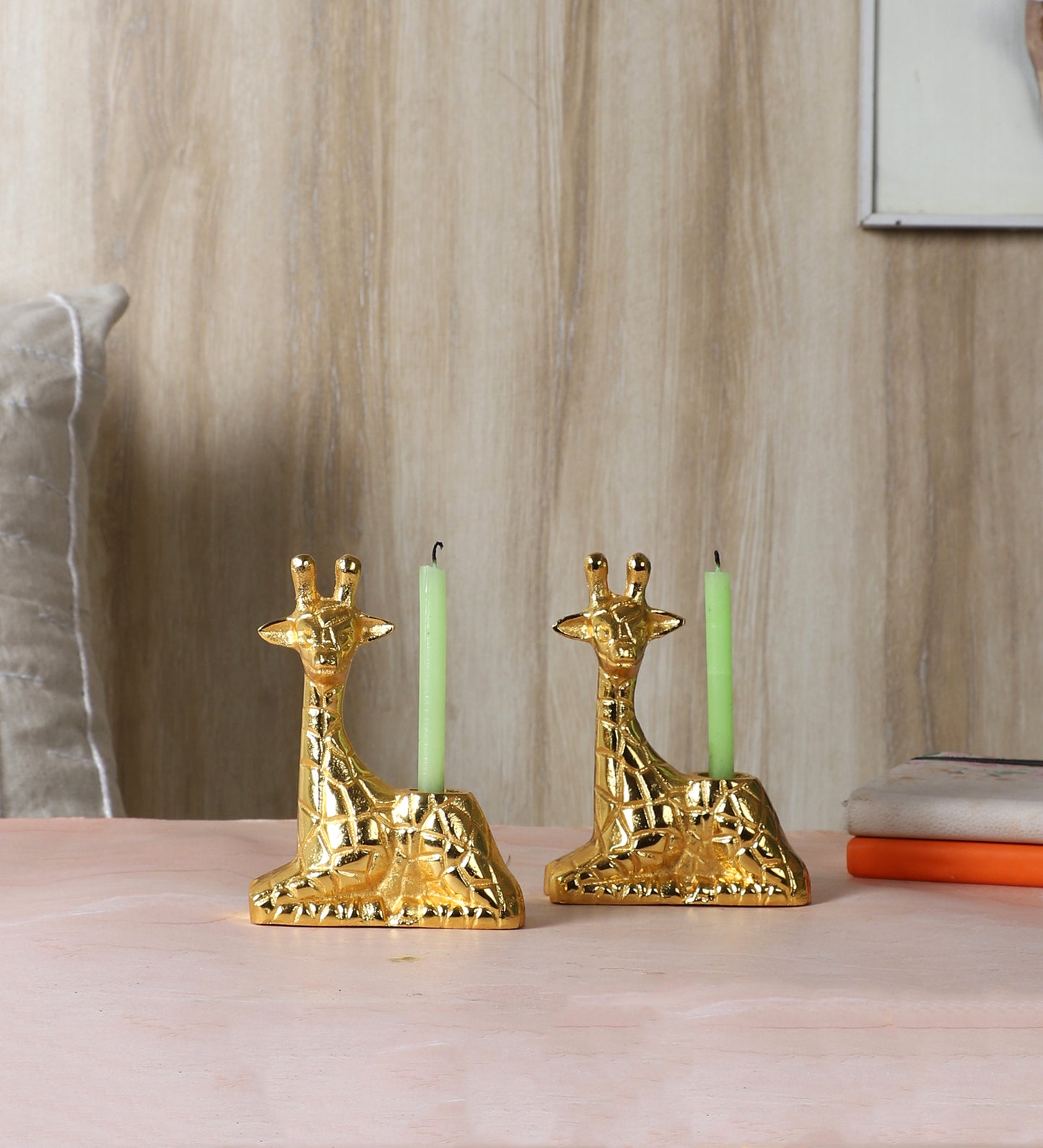 Aluminium Giraffe Candle Stand Set of 2