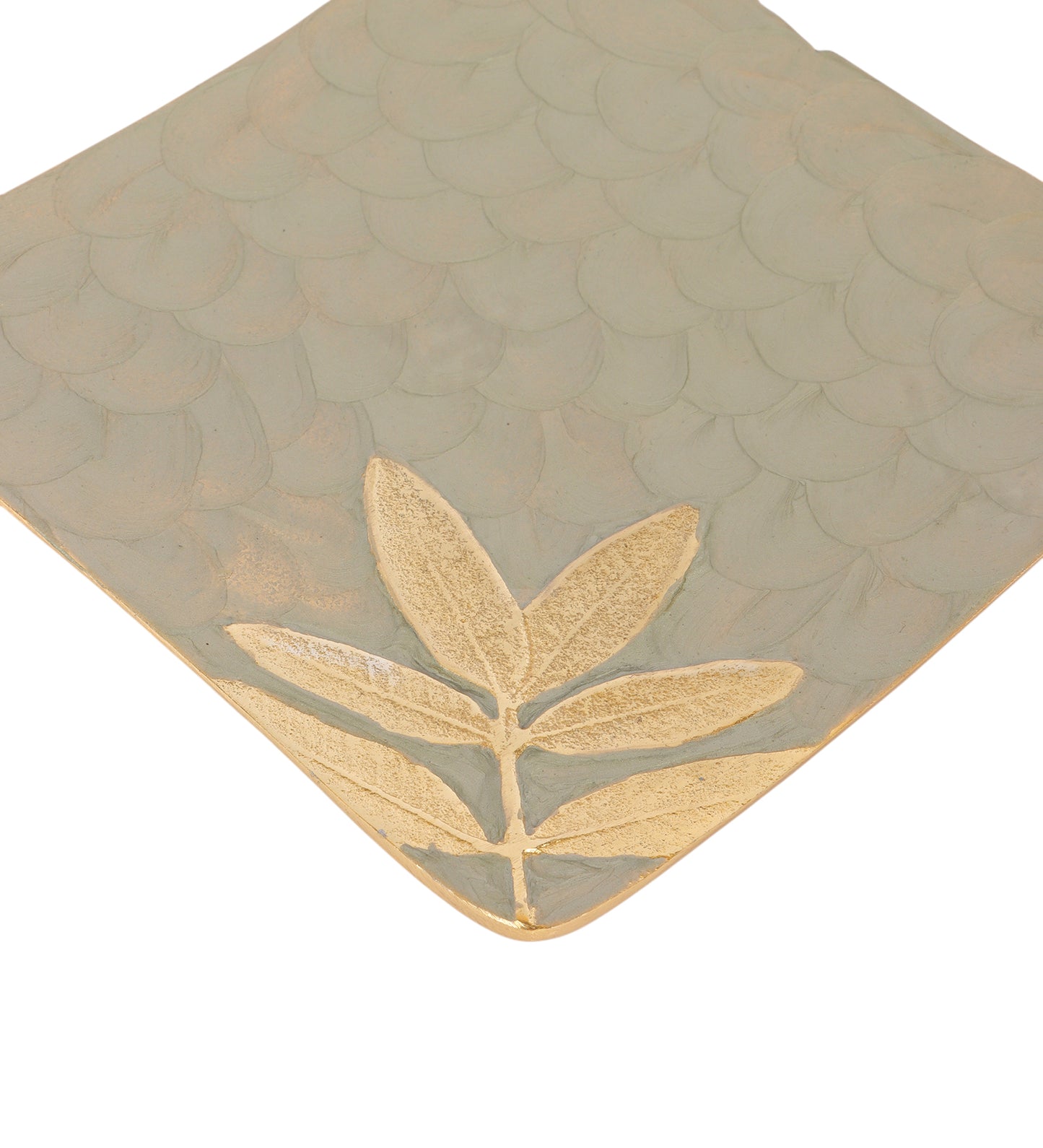 Grey Leaves Aluminium Platter