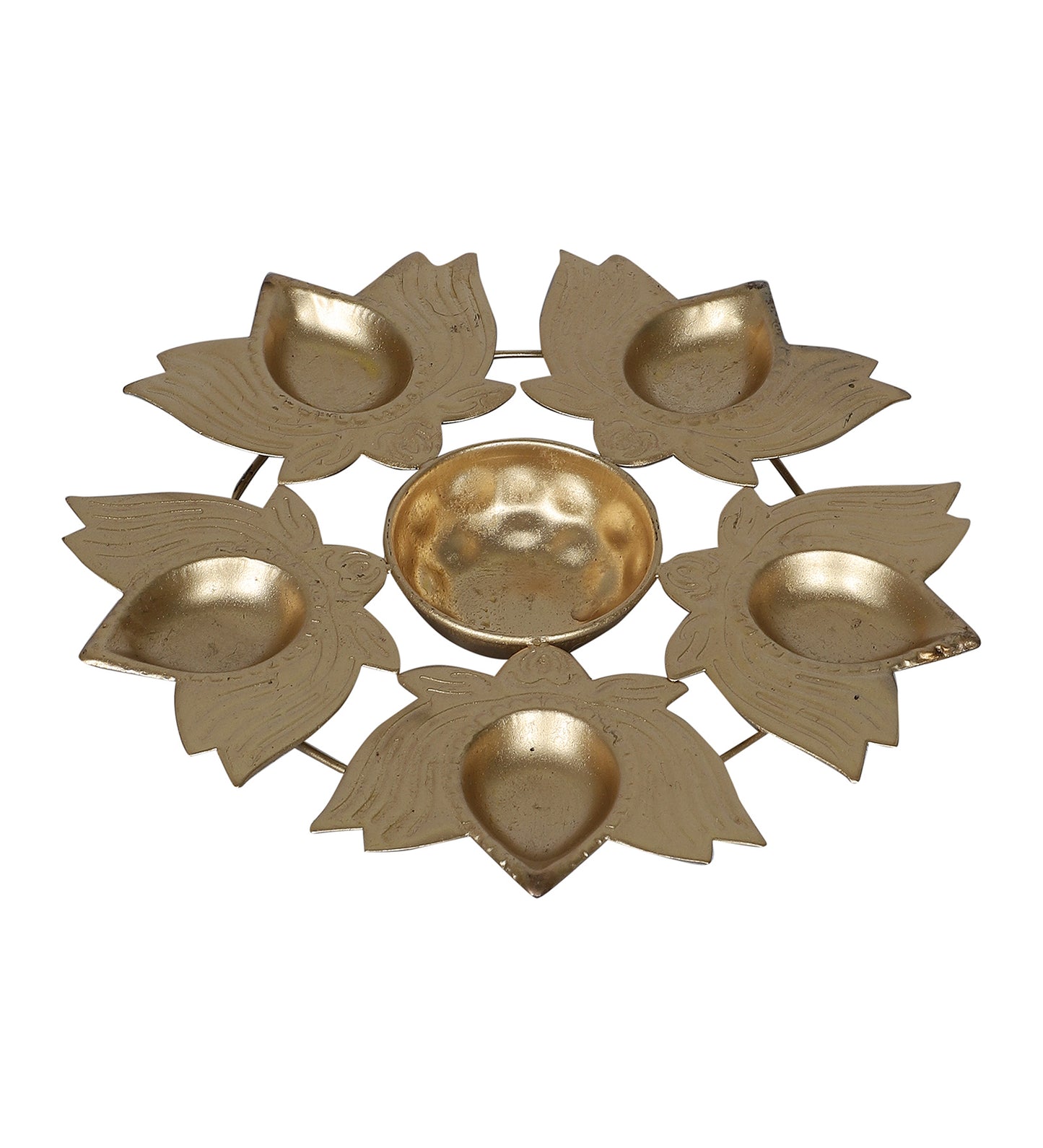 Metal Lotus & Flower Dia Urli Set of 3