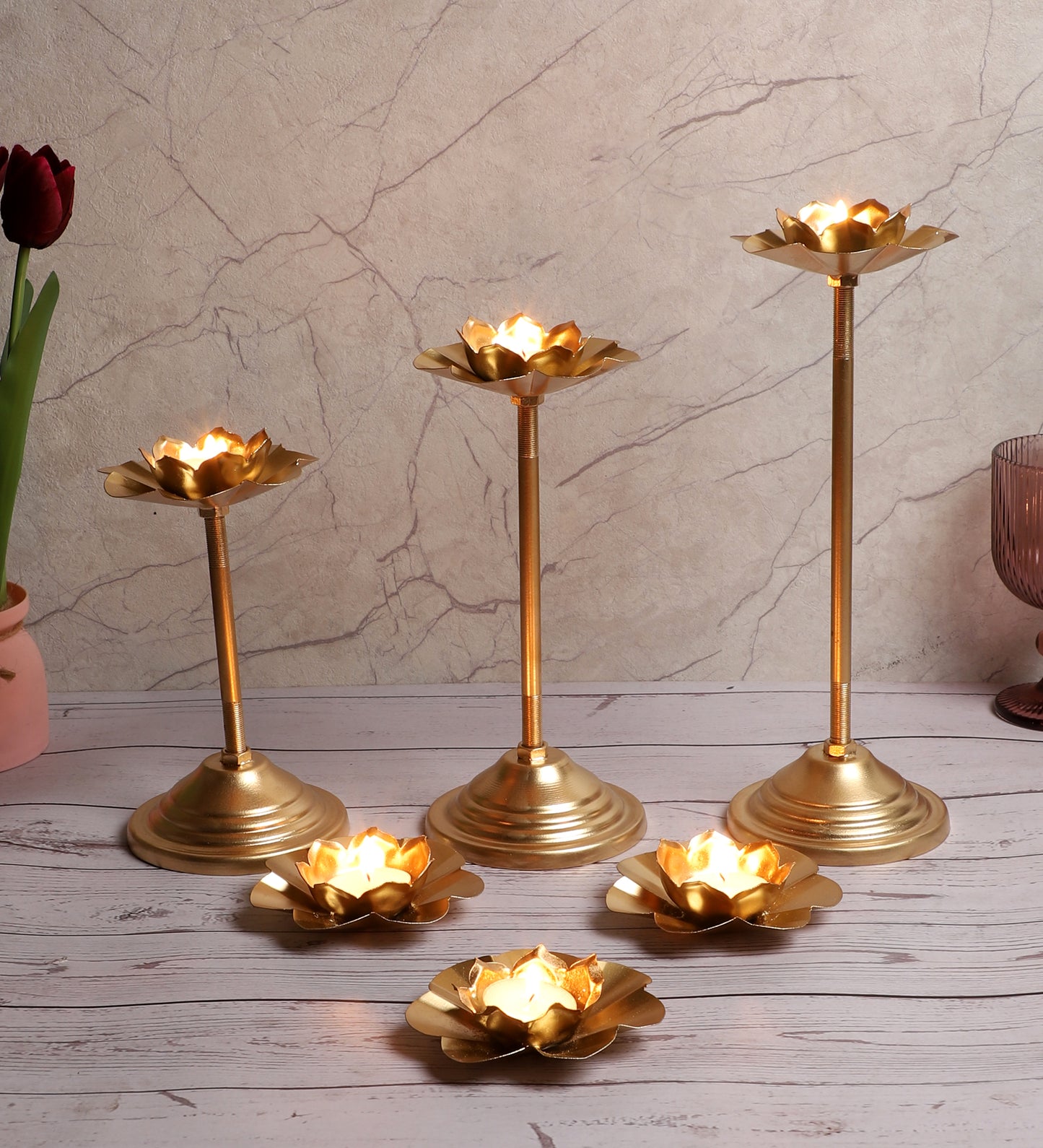 Lotus Detachable Tealight Holder Set of 6