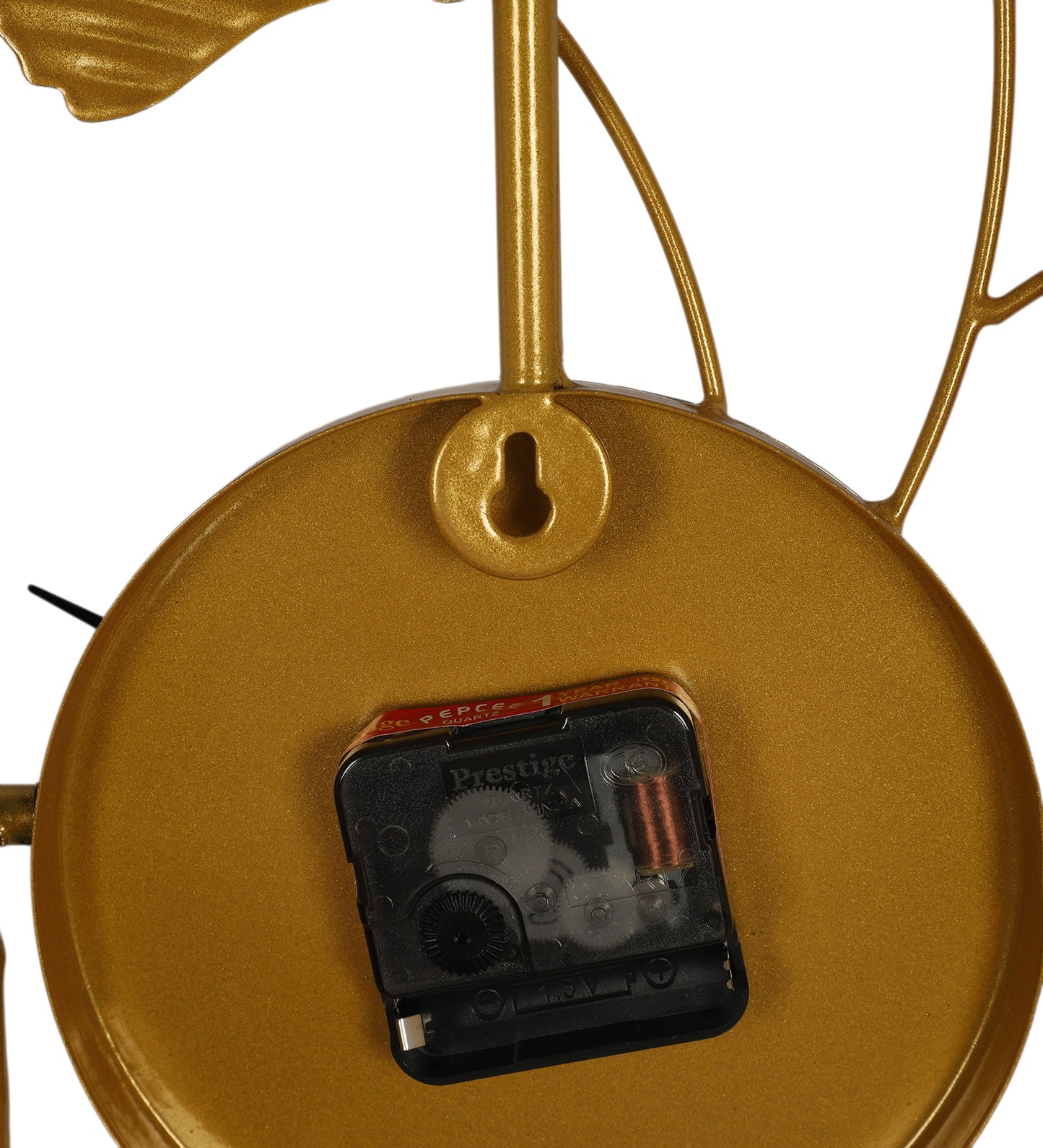 Rectangular Gold & Red Leaves Wall Clock