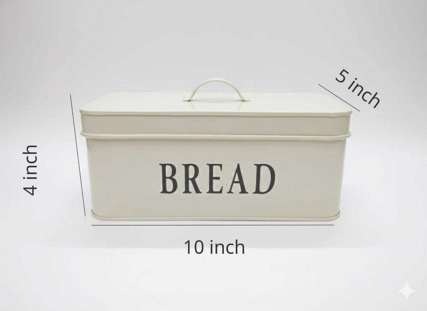 Galvanized Biege Rectangular Bread Box