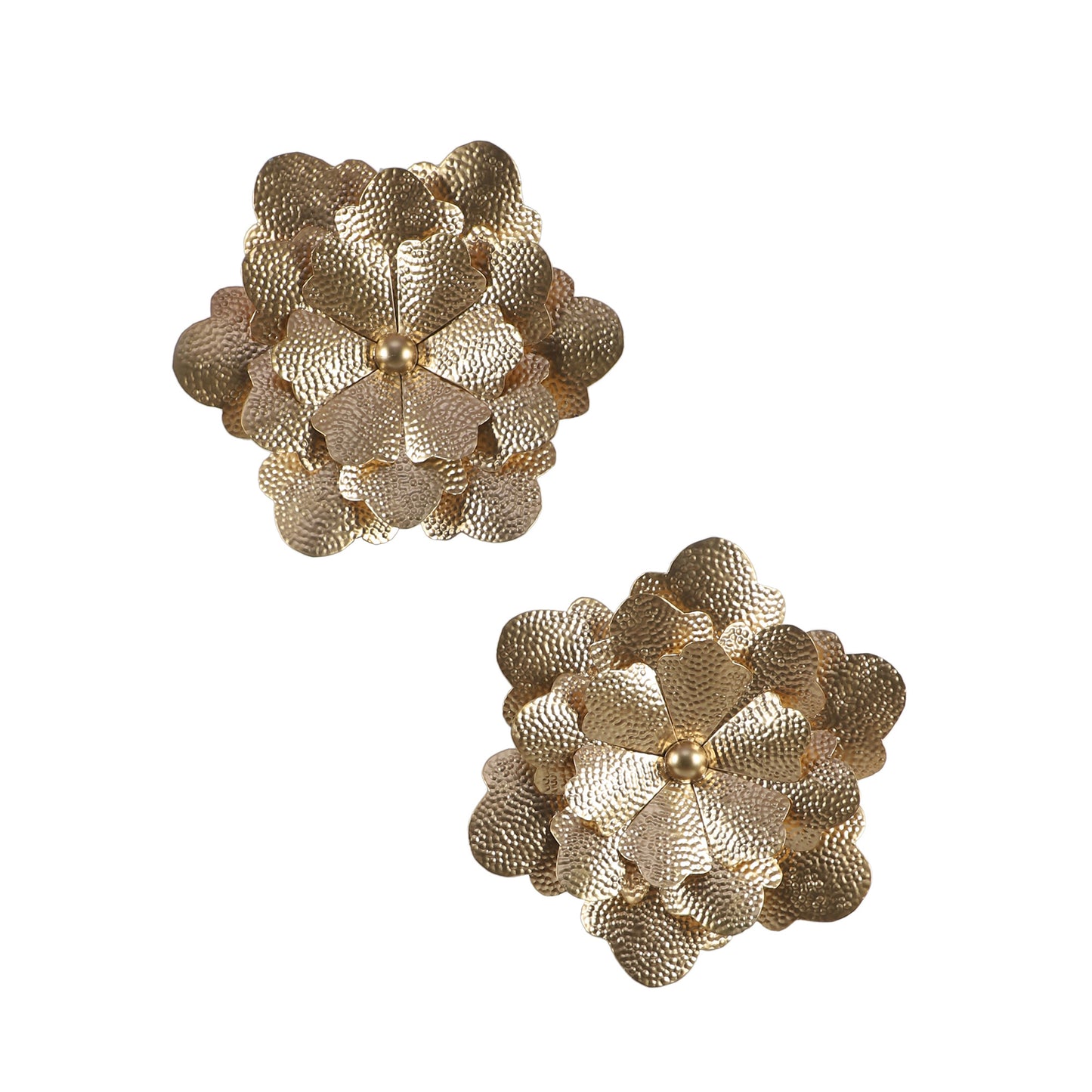 Gold Hammered Flower Wall Décor Set of 2