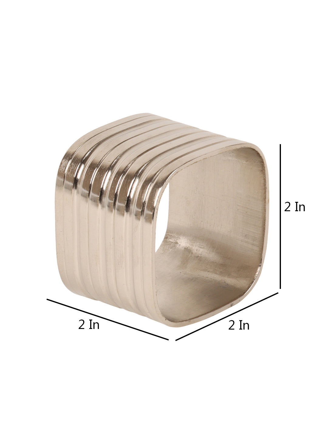 Silver Square Napking RIng Set of 6