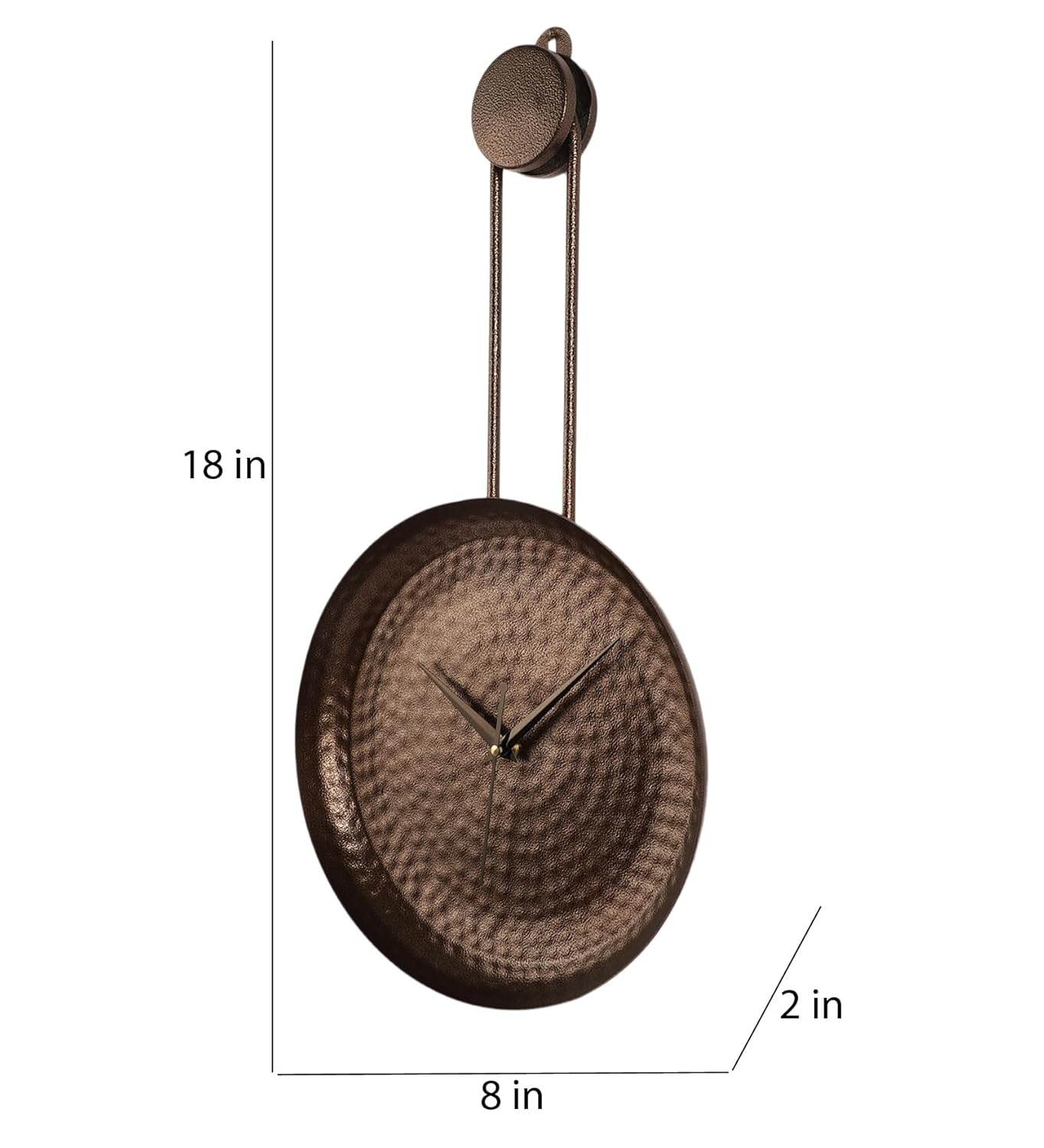 Brown Textured Round Clock