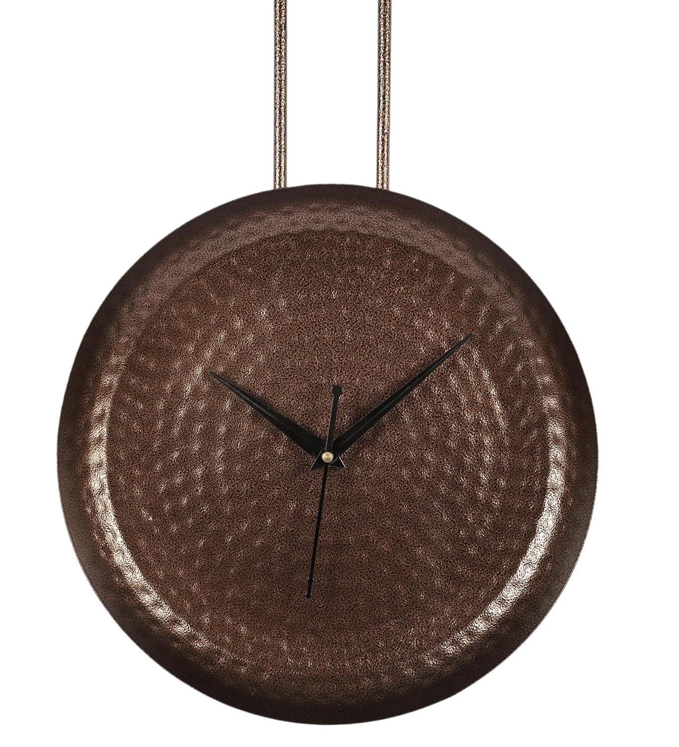 Brown Textured Round Clock