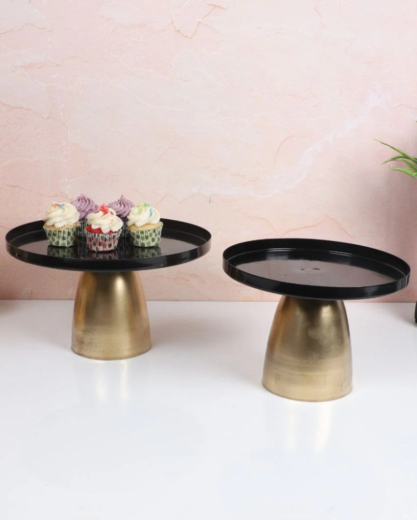 Capsule Black & Gold Buffet Riser Set of 2