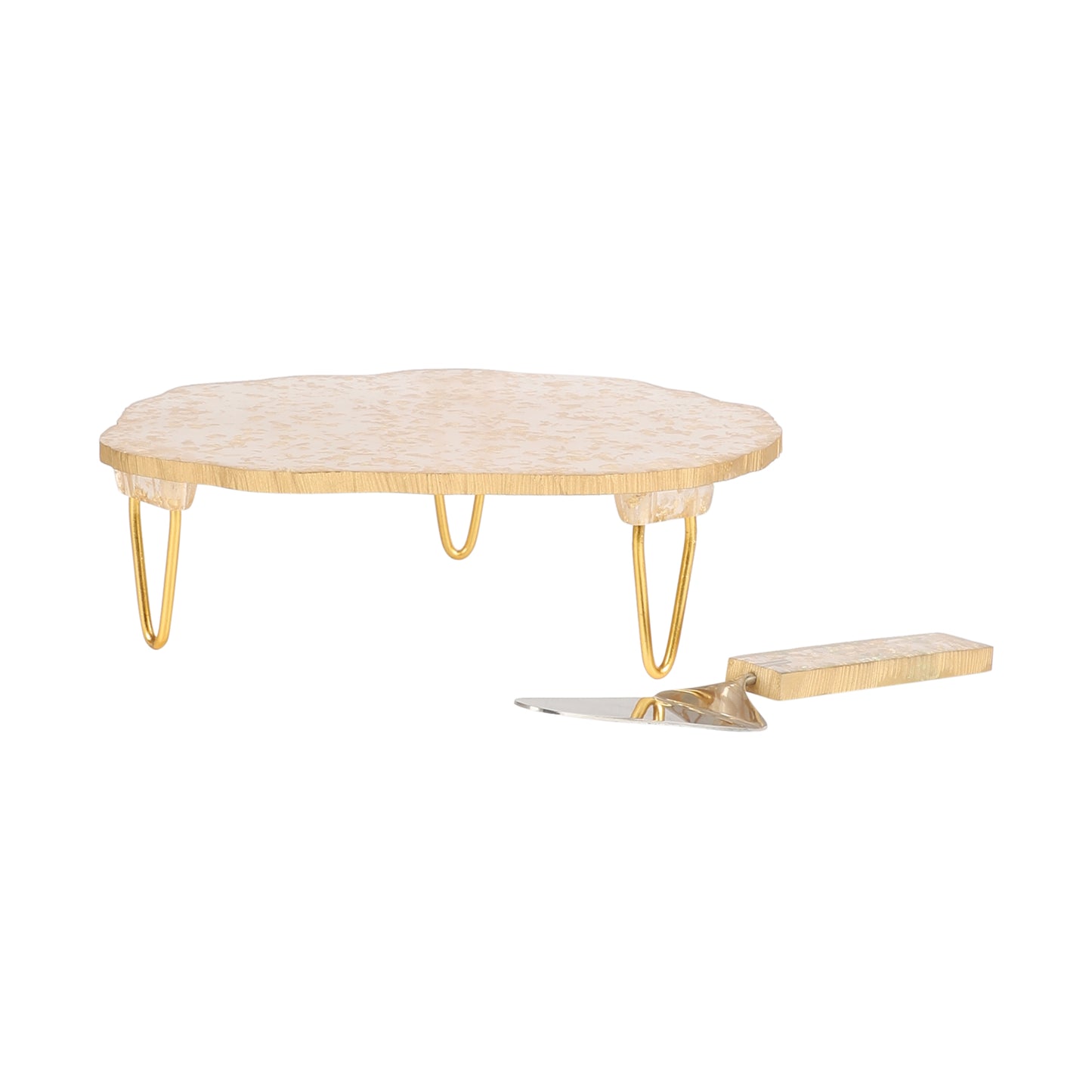 Gold flex Resin Cake Platter Set of 2