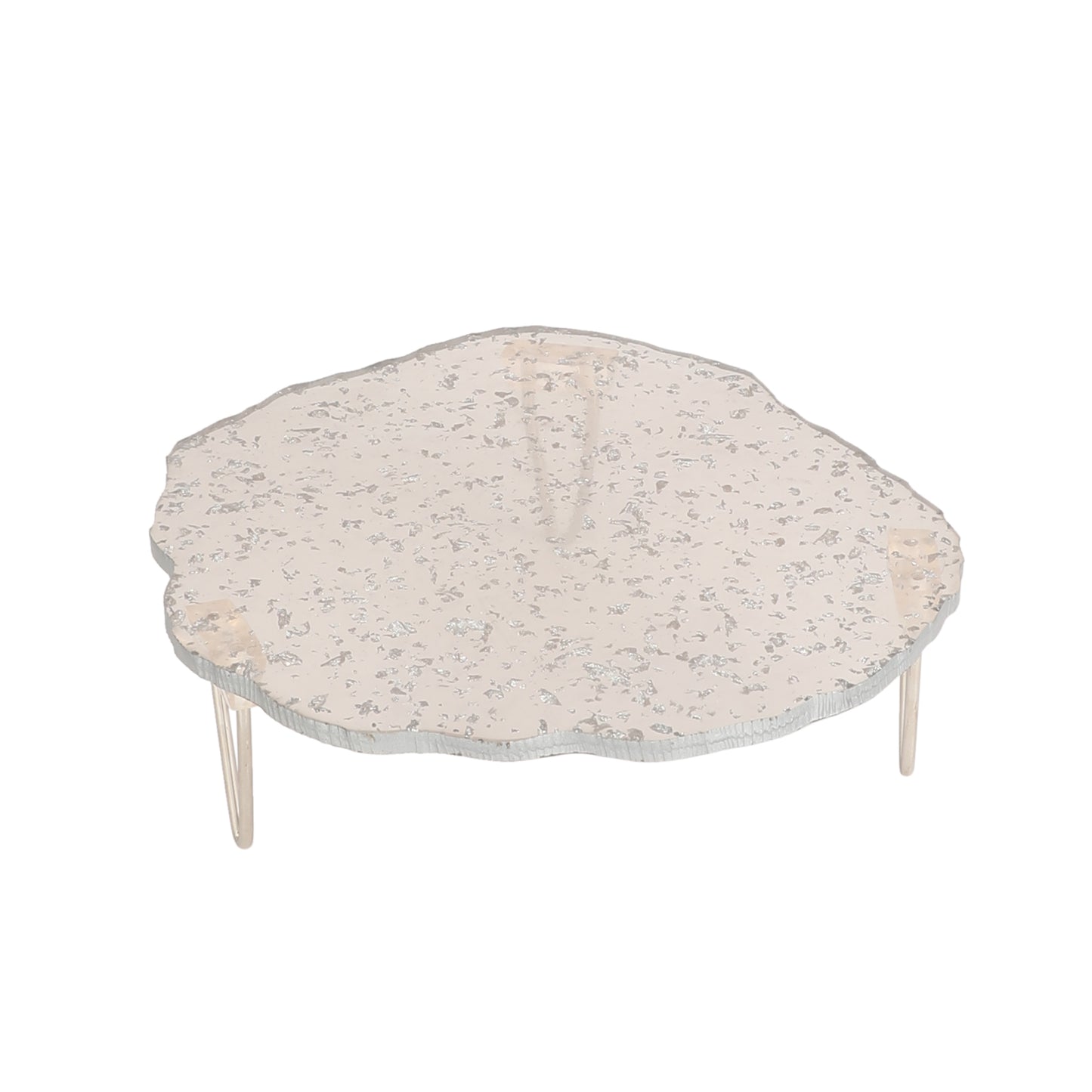 Silver Flex Resin Cake Platter Set of 2