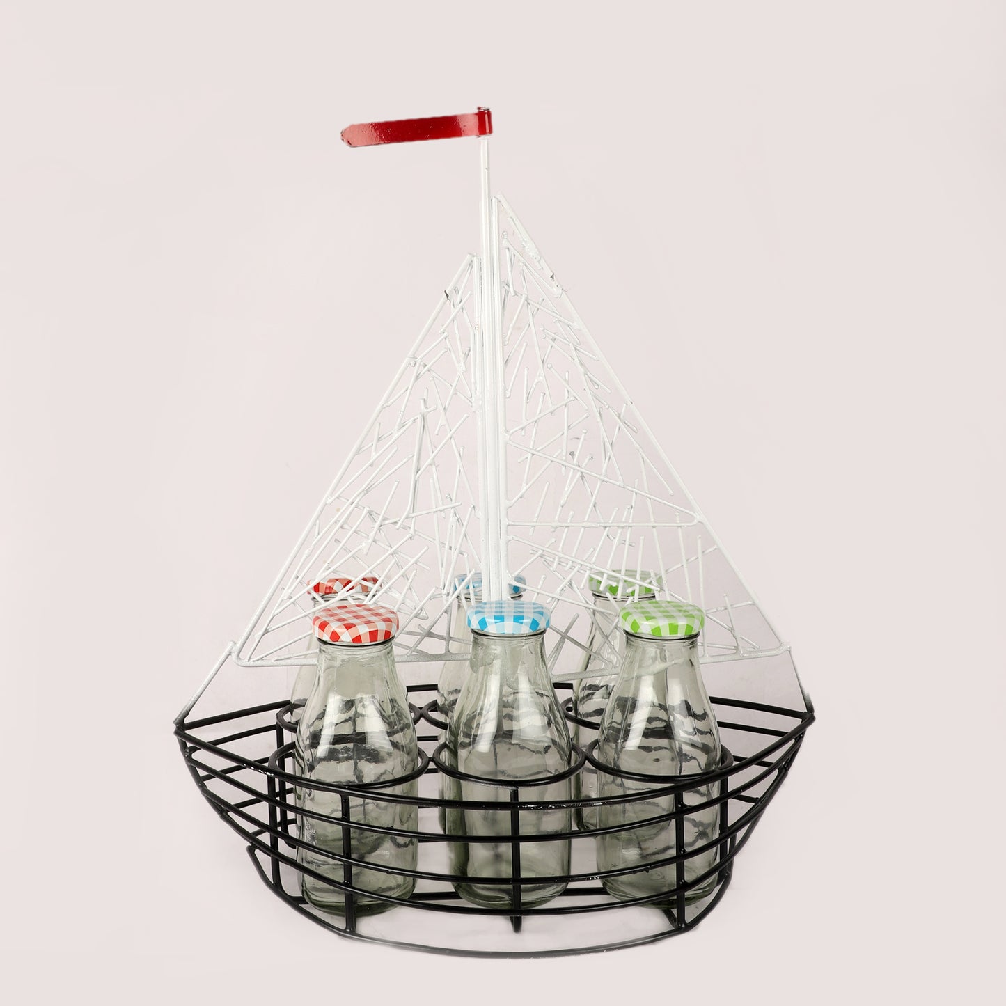Ship Shape Mocktail Platter with Glass Bottles