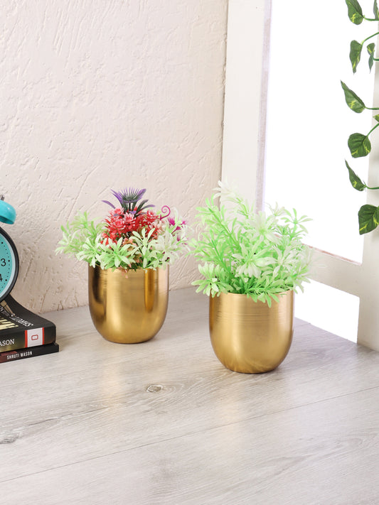 Gold Small Plating Planter Set of 2