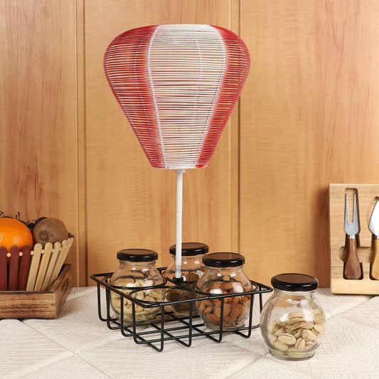 Gold Hot Air Baloon Platter With Jar Set of 5