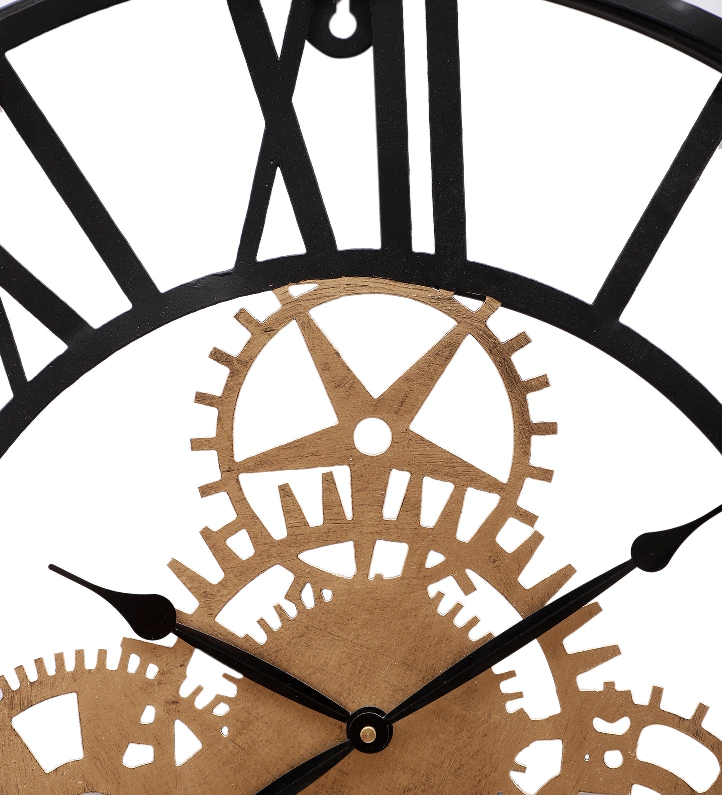 Gold & Black Machinery Design Wall Clock