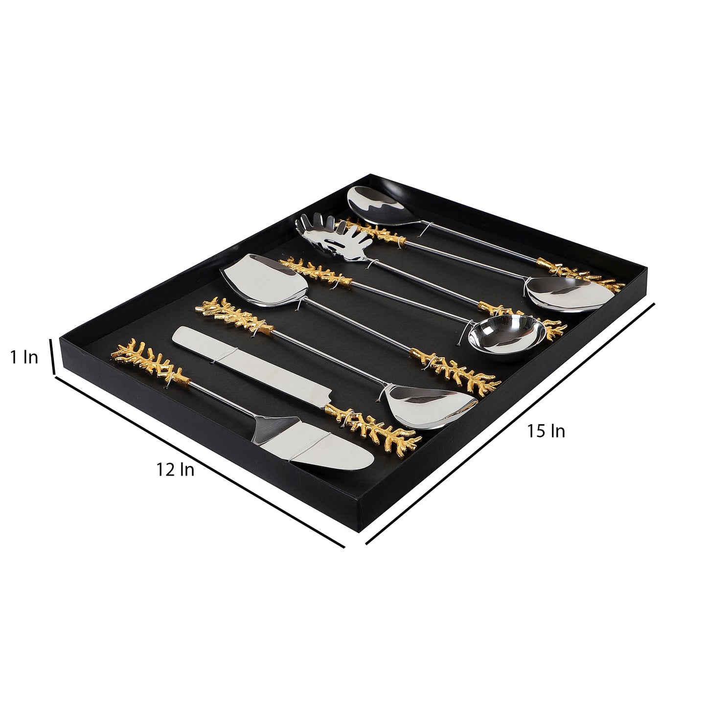 Gold Stem & Silver Steel Serving Set of 8