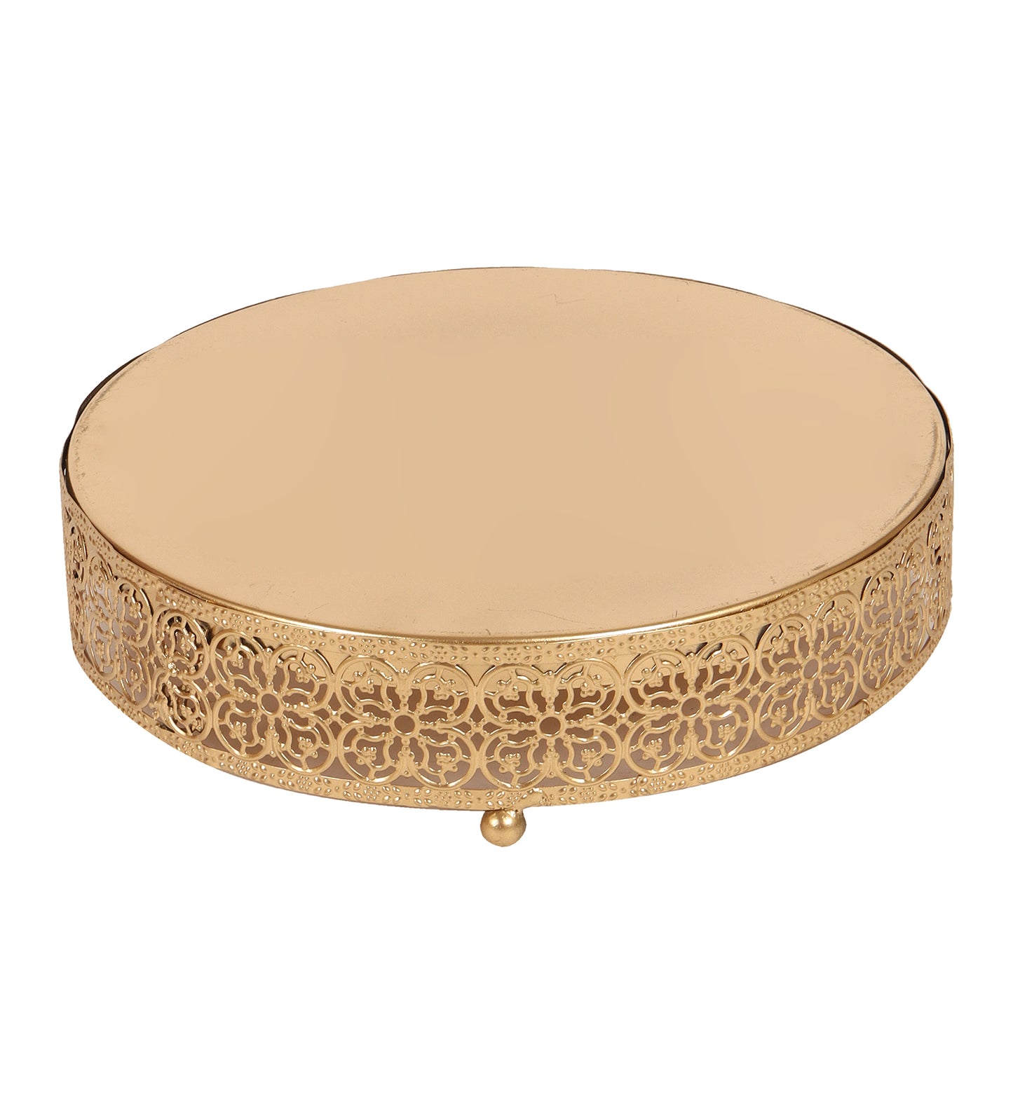 Round Etching Flower Buffet Riser Set of 3