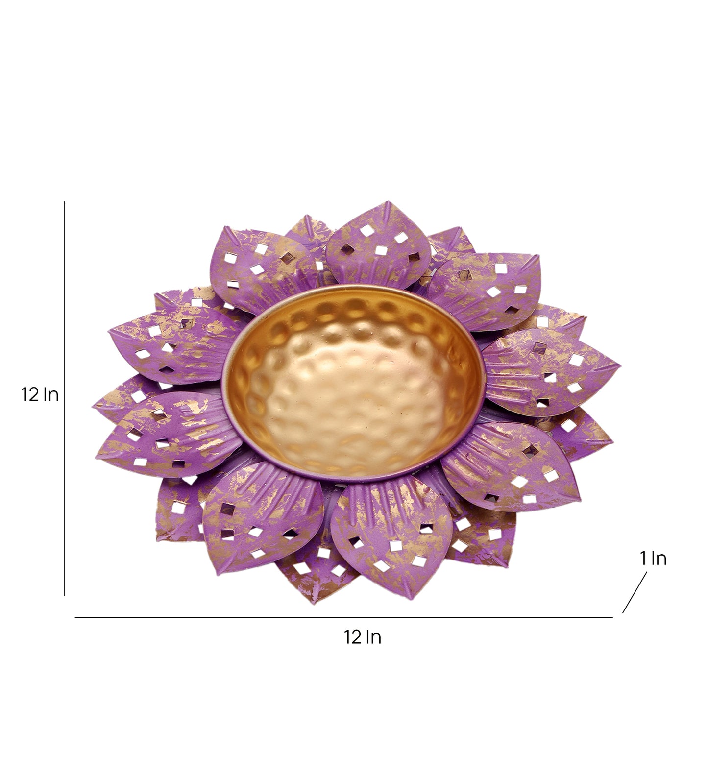 Purple Flower Cut Urli