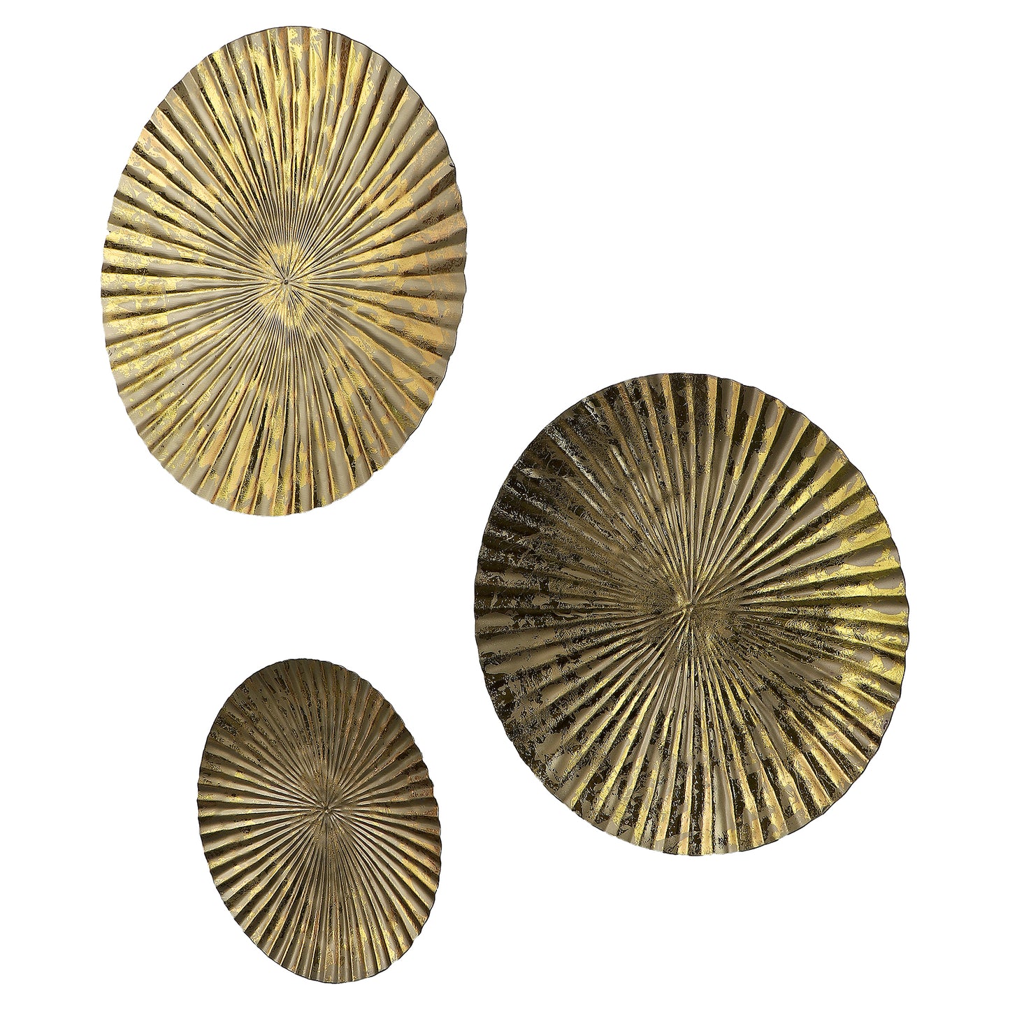 Gold Foil Hammered Wall Décor Set of 3