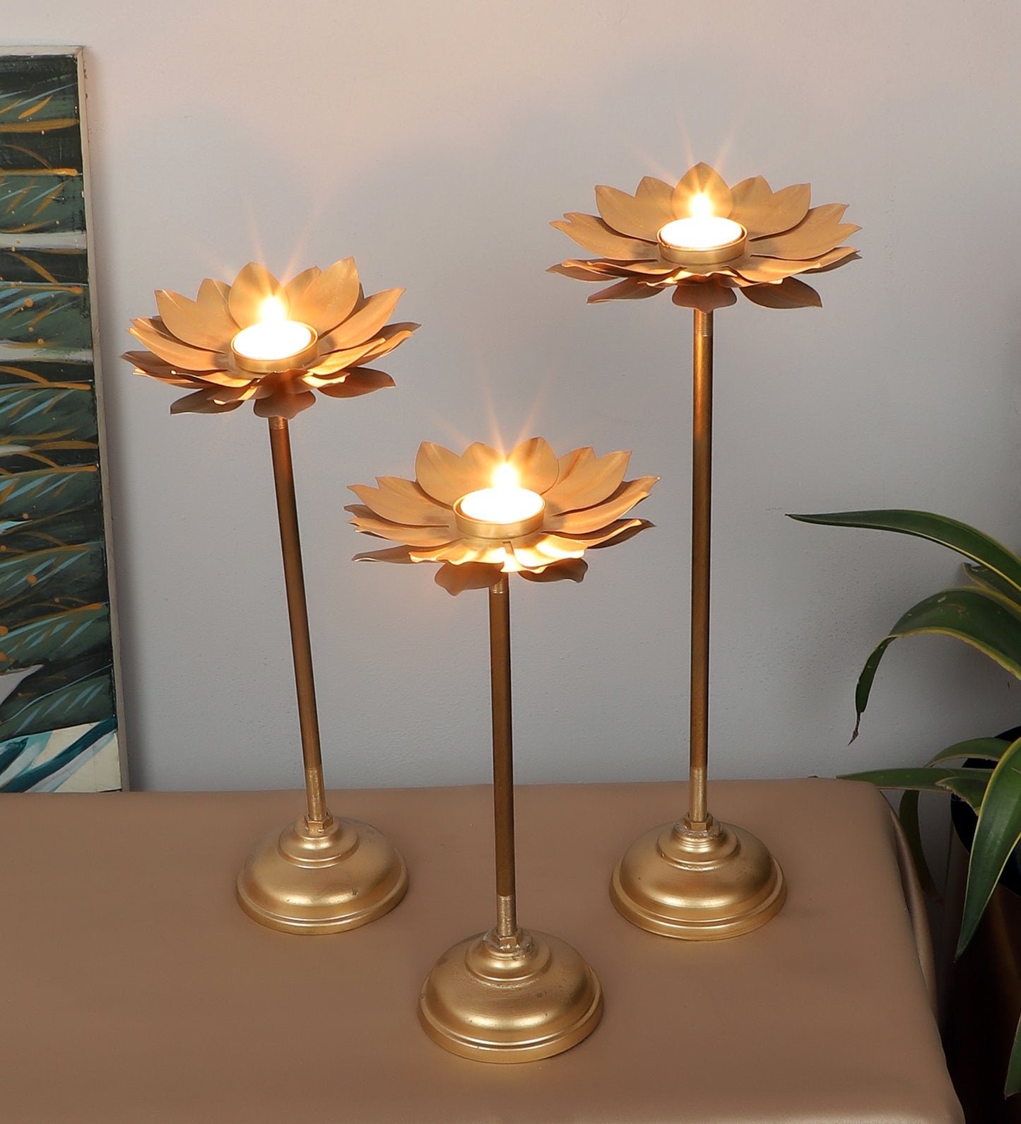 Six Flower Tealight Set of 3