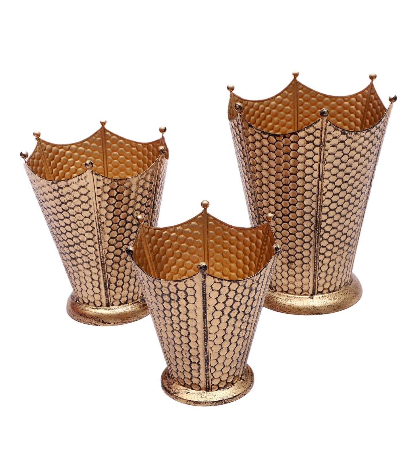 Gold FLower Pot Planter Set of 3
