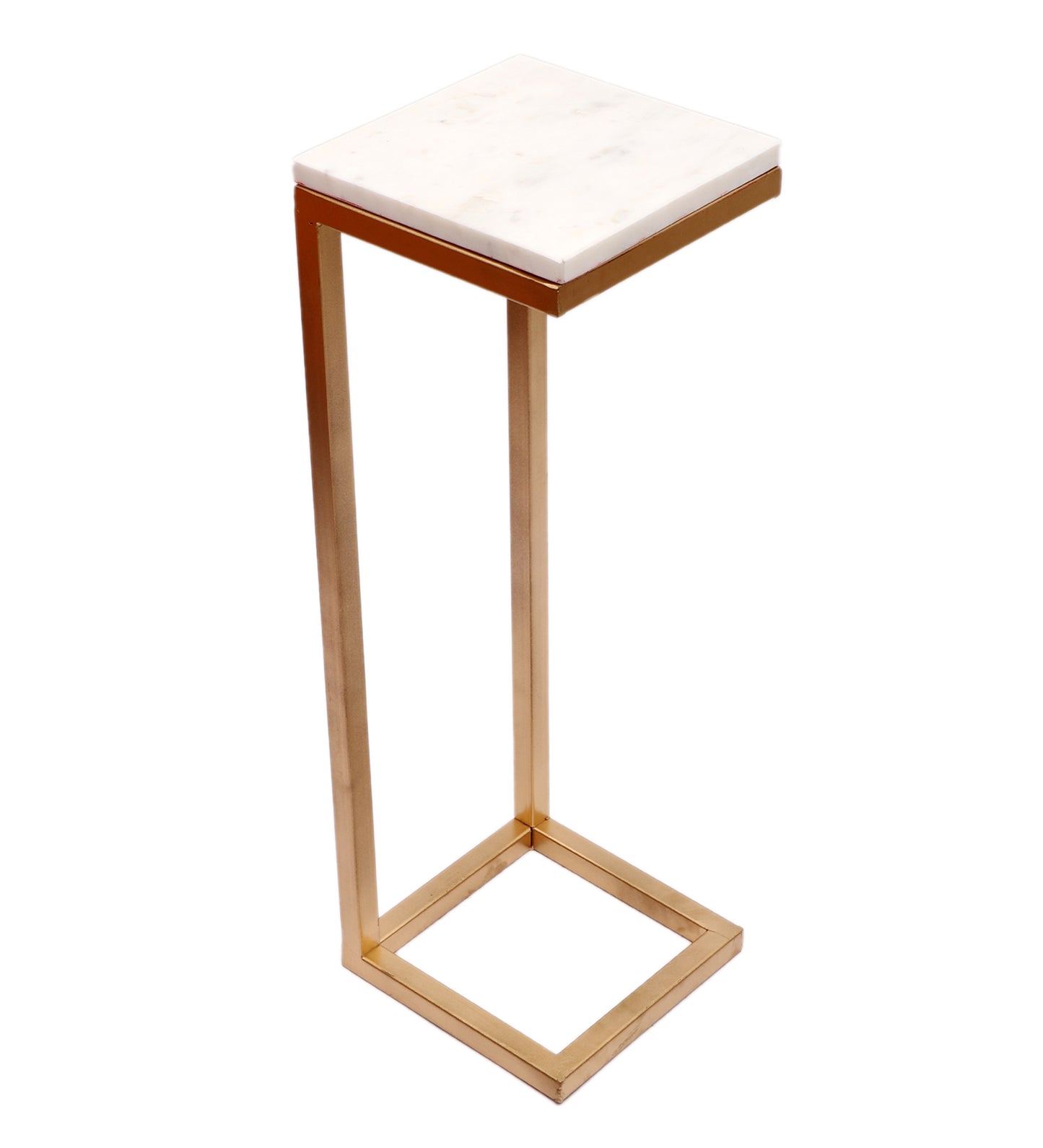 L Shape Metal & Marble Table