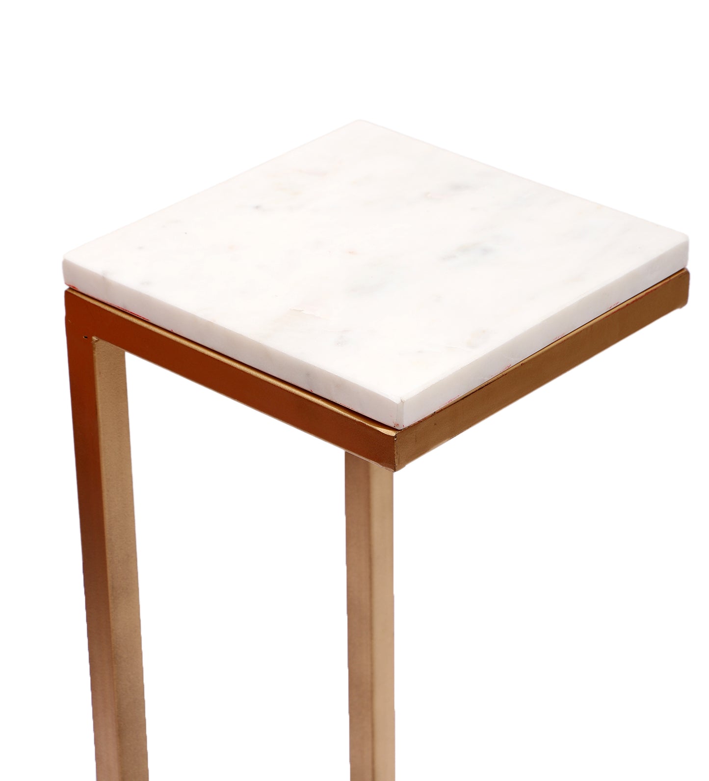 L Shape Metal & Marble Table
