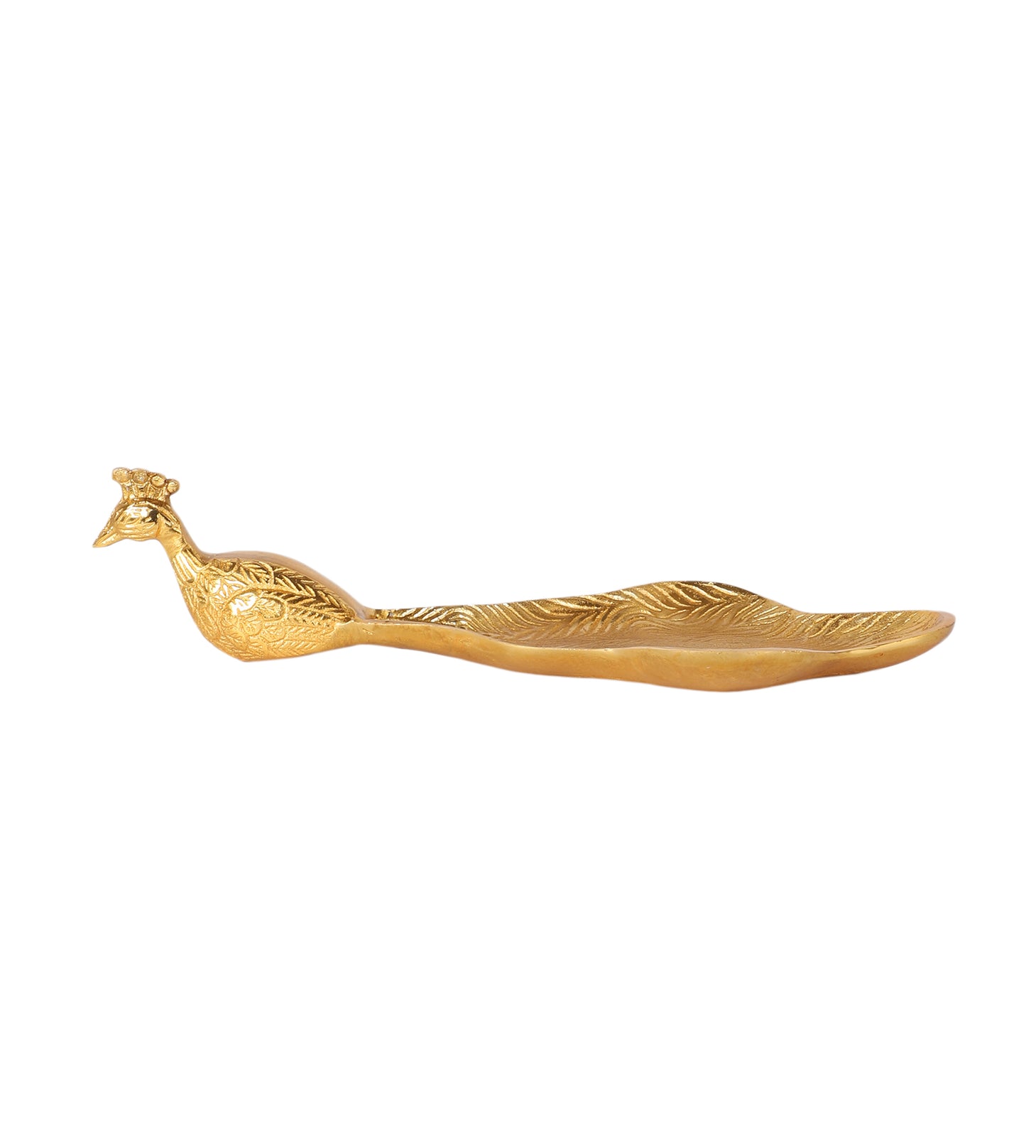 Peacock Aluminium Gold Big Gifting Platter