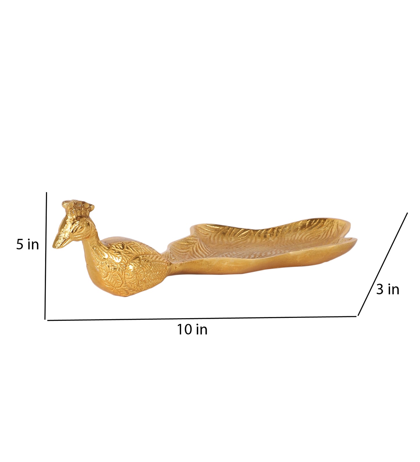 Peacock Aluminium Gold Big Gifting Platter
