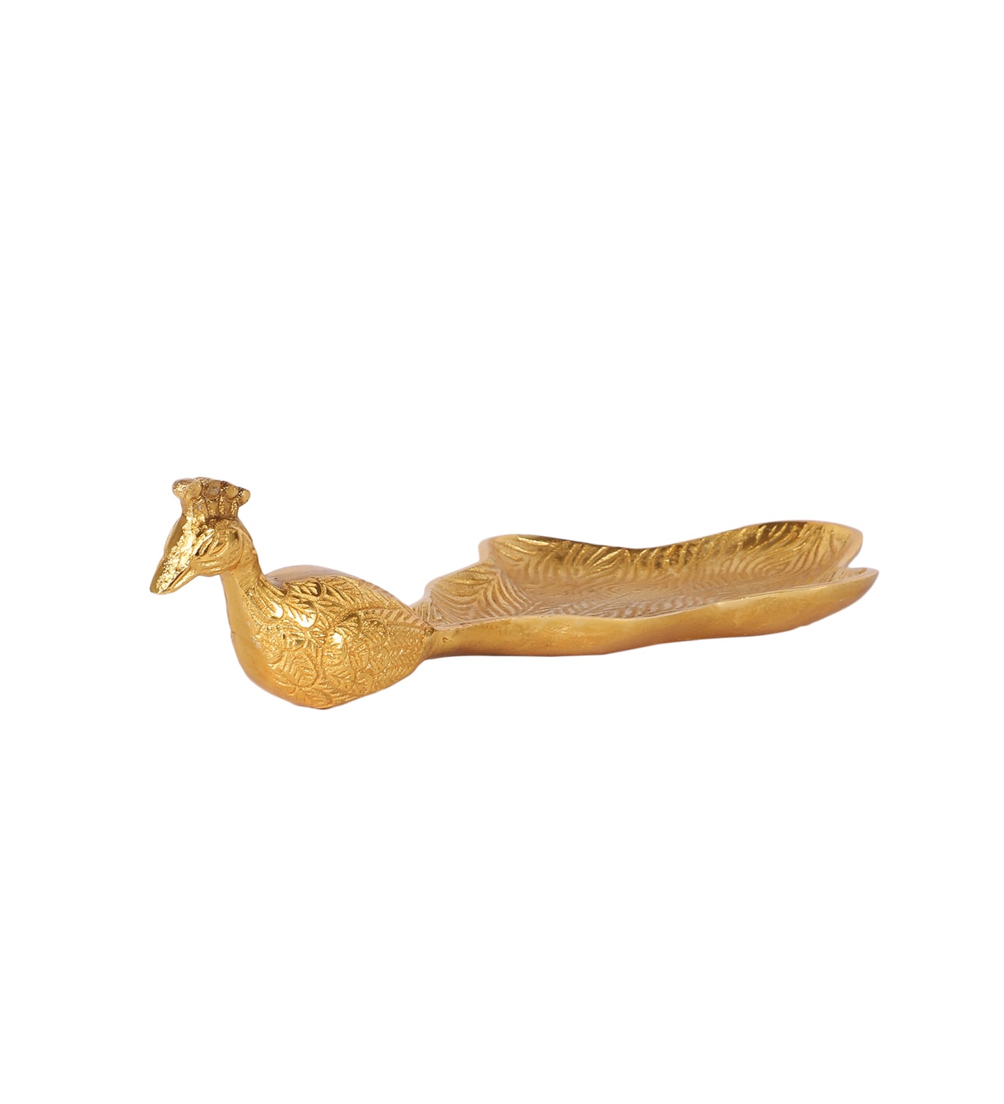 Peacock Aluminium Gold Big Gifting Platter
