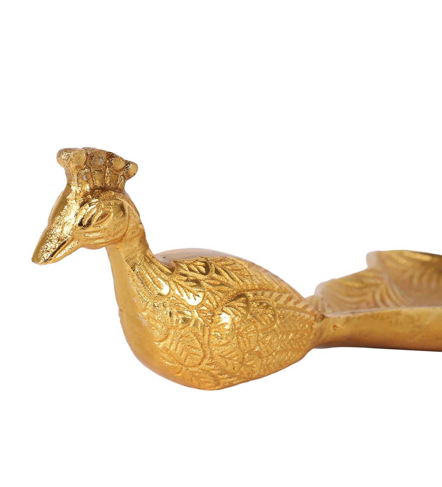 Peacock Aluminium Gold Big Gifting Platter