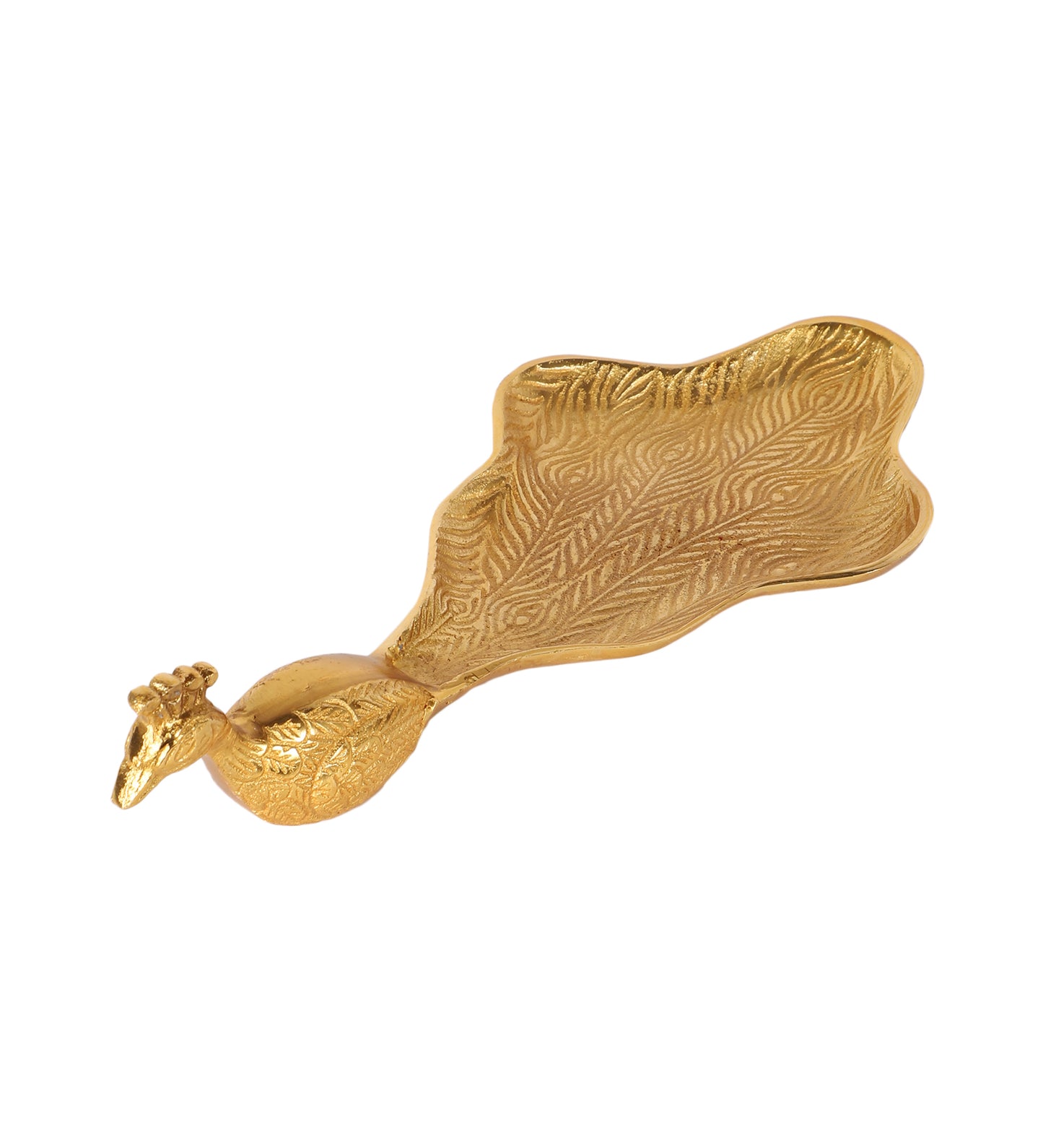 Peacock Aluminium Gold Big Gifting Platter