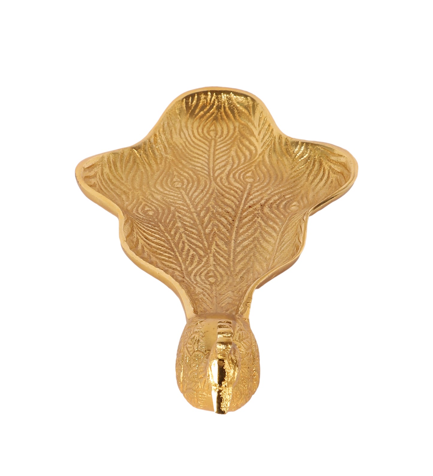 Peacock Aluminium Gold Big Gifting Platter