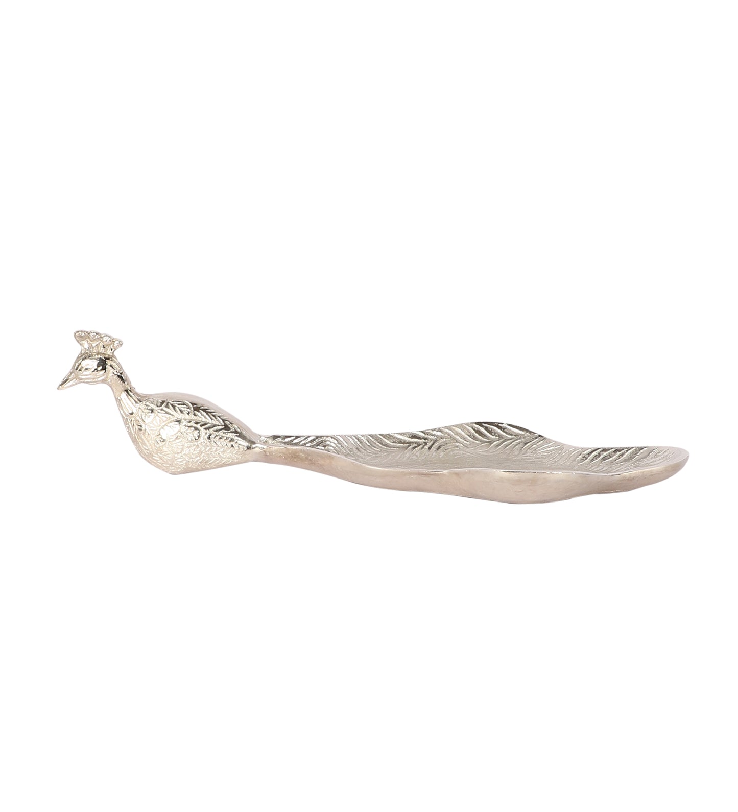 Peacock Aluminium Silver Big Gifting Platter