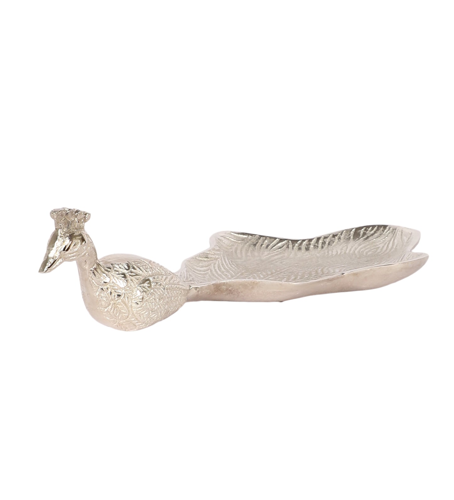 Peacock Aluminium Silver Big Gifting Platter