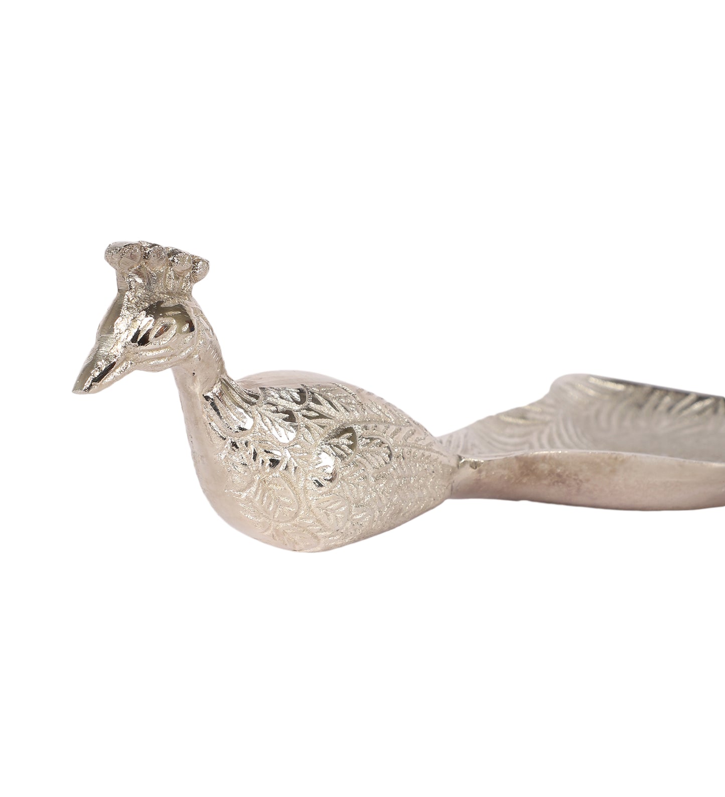 Peacock Aluminium Silver Big Gifting Platter