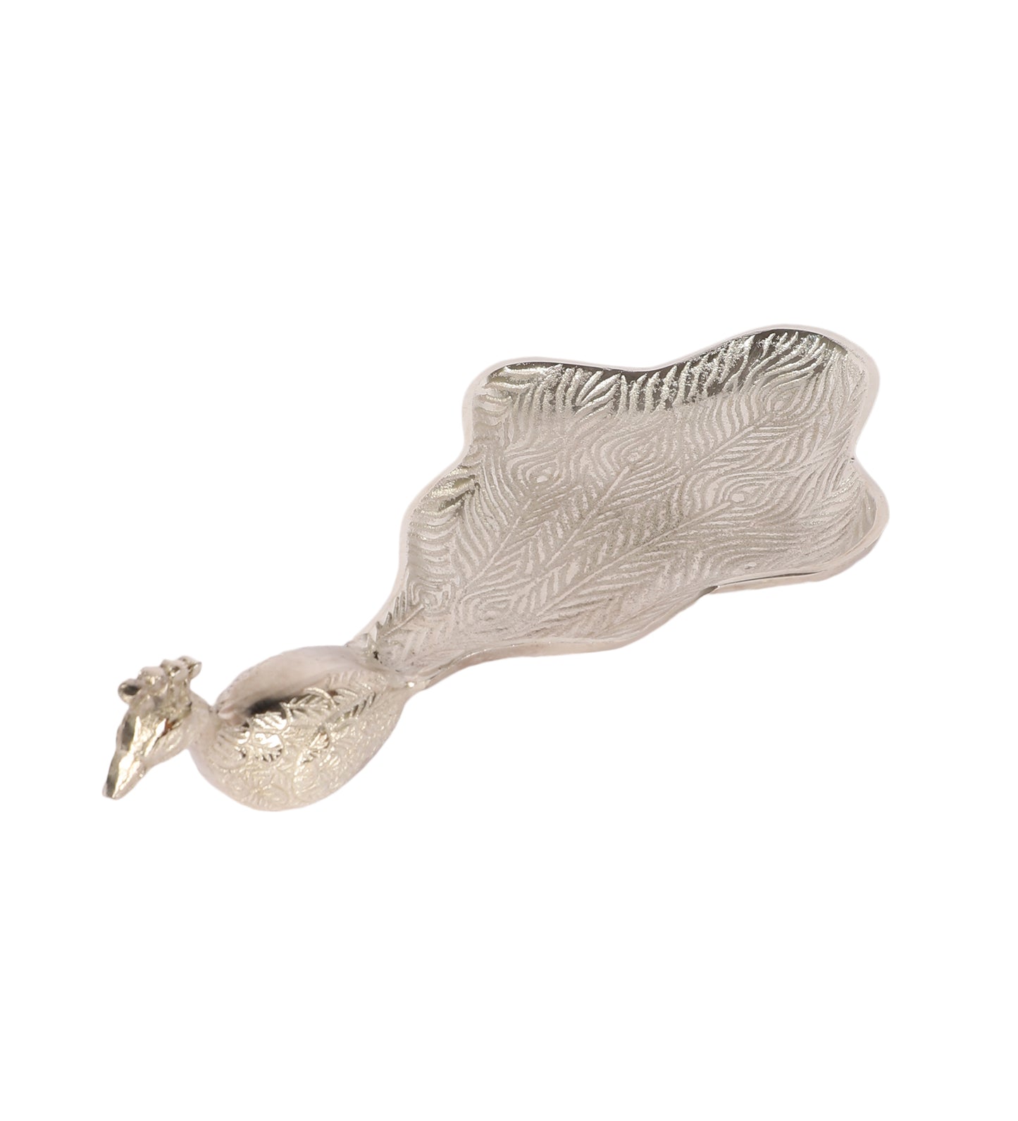 Peacock Aluminium Silver Big Gifting Platter