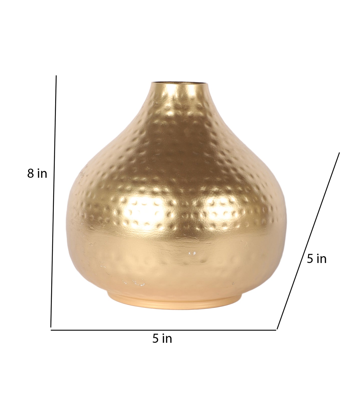 Gold Hamered Flower Pot