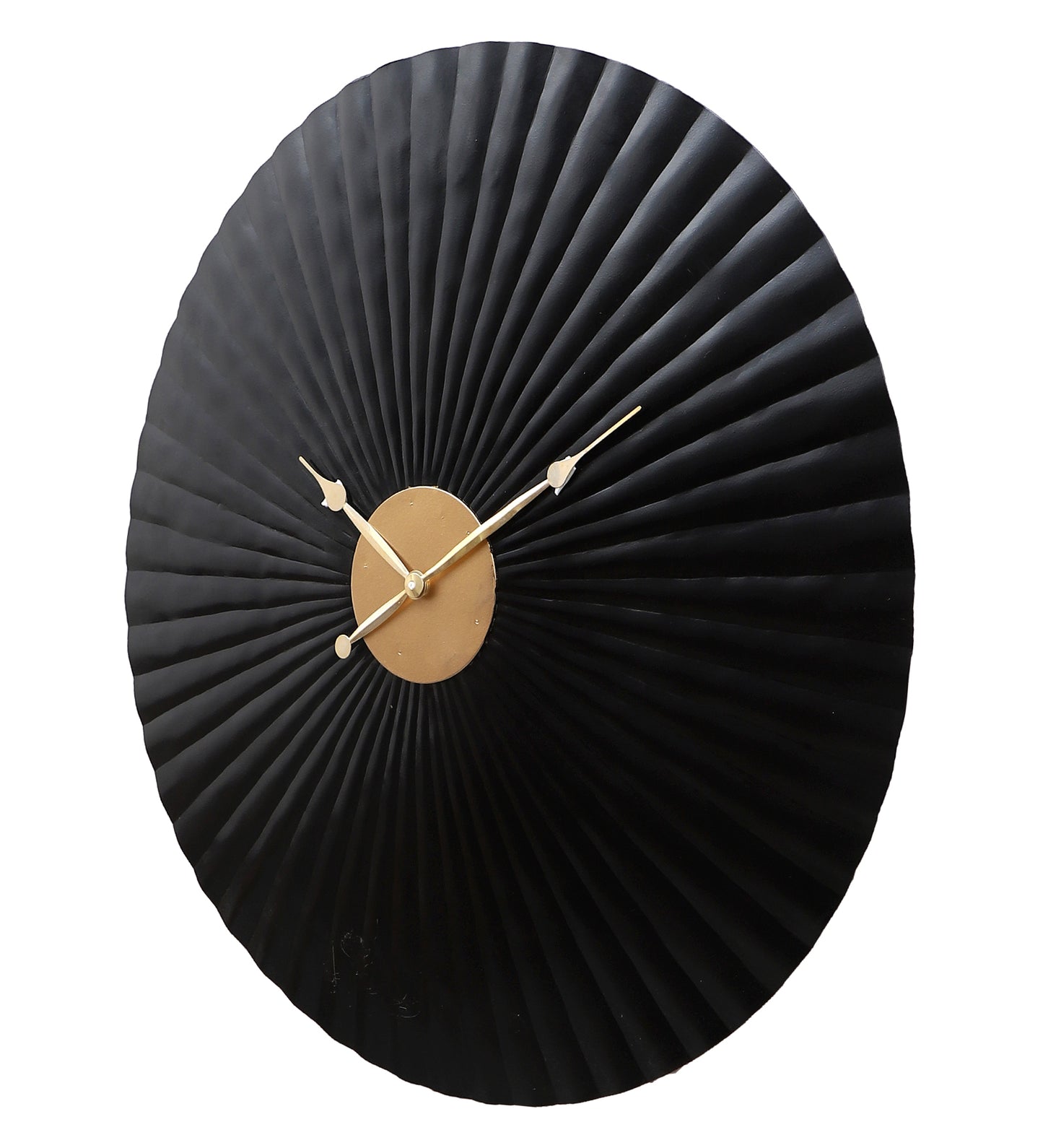 Black & Gold Hammered Wall Clock