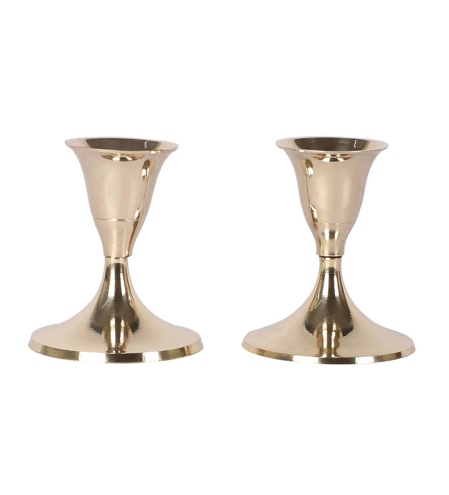Small Brass Candle Stand Set of 2
