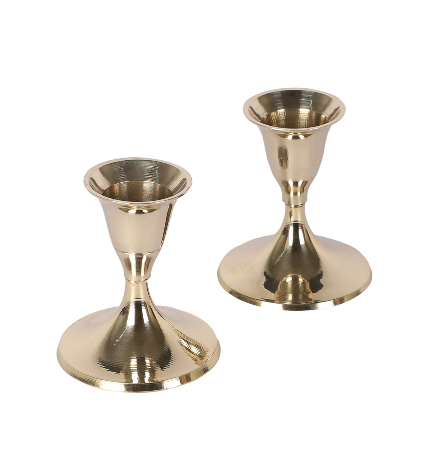Small Brass Candle Stand Set of 2