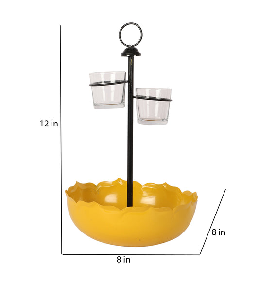 Yellow Umbrella Platter Set of 3