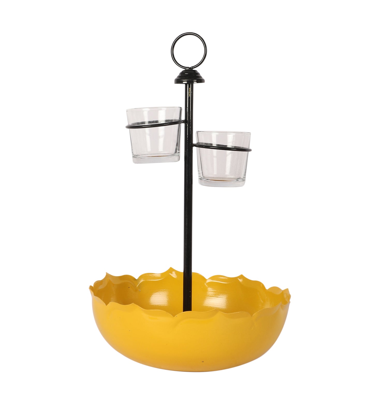 Yellow Umbrella Platter Set of 3